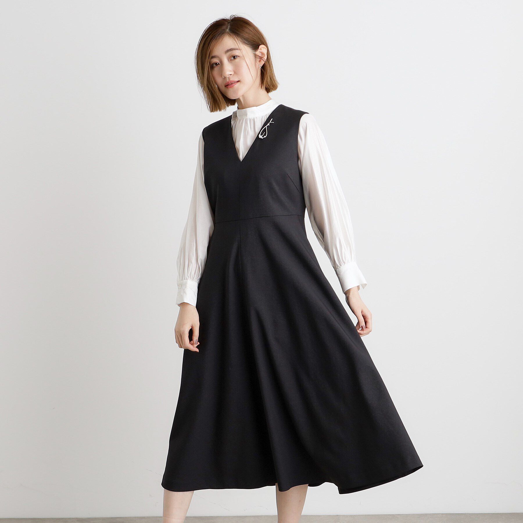 grove「ジャンパードレス＆ブラウスセットアップ」|ワンピース|