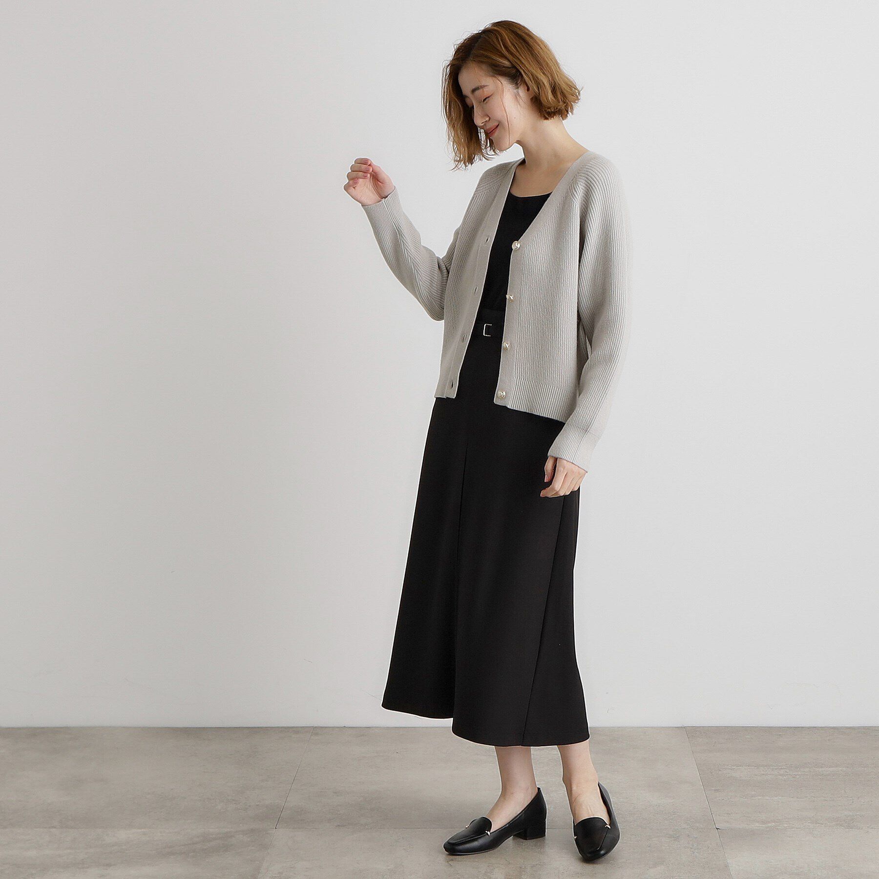grove「金ボタン畦ラグランニットカーディガン」|カーディガン|