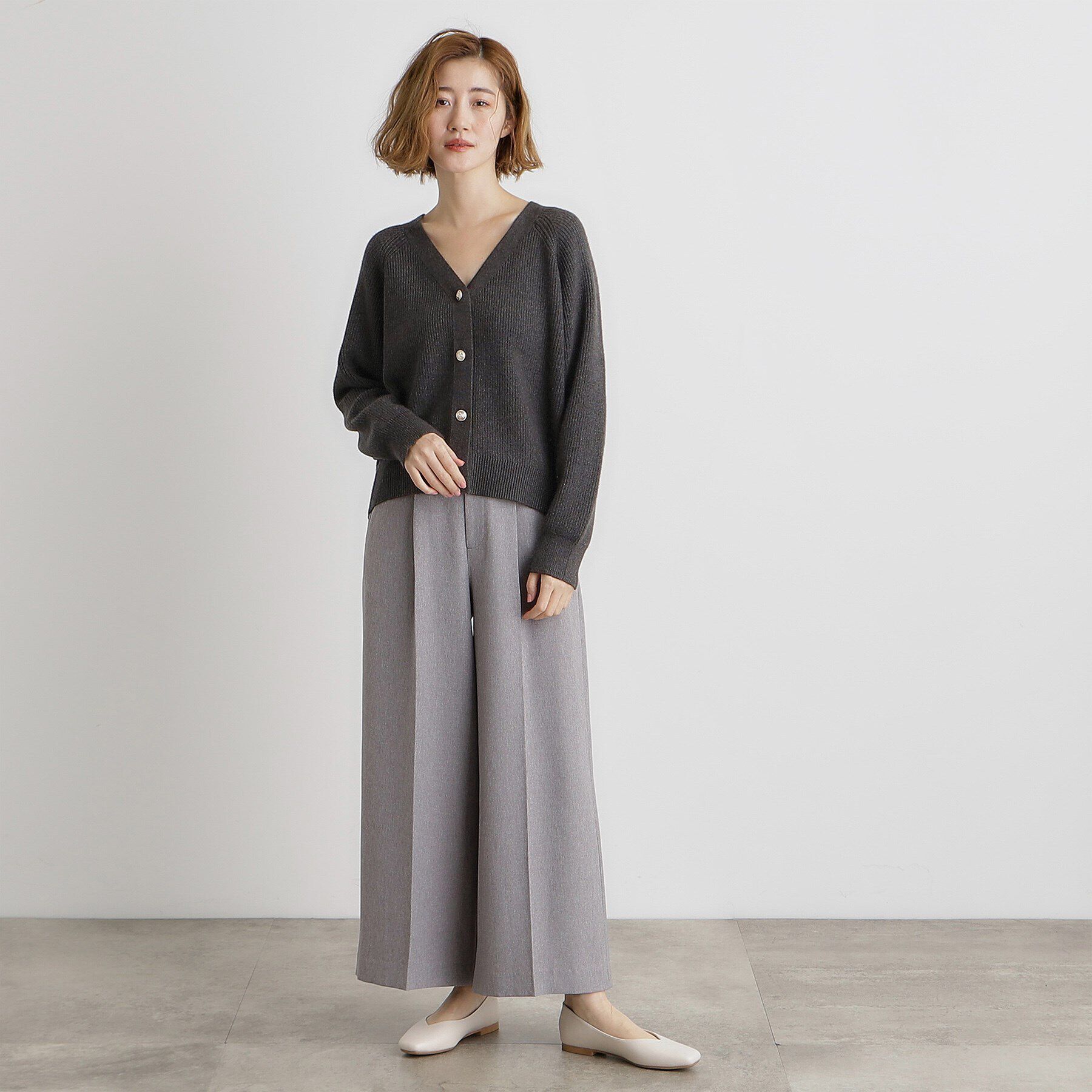 grove「金ボタン畦ラグランニットカーディガン」|カーディガン|