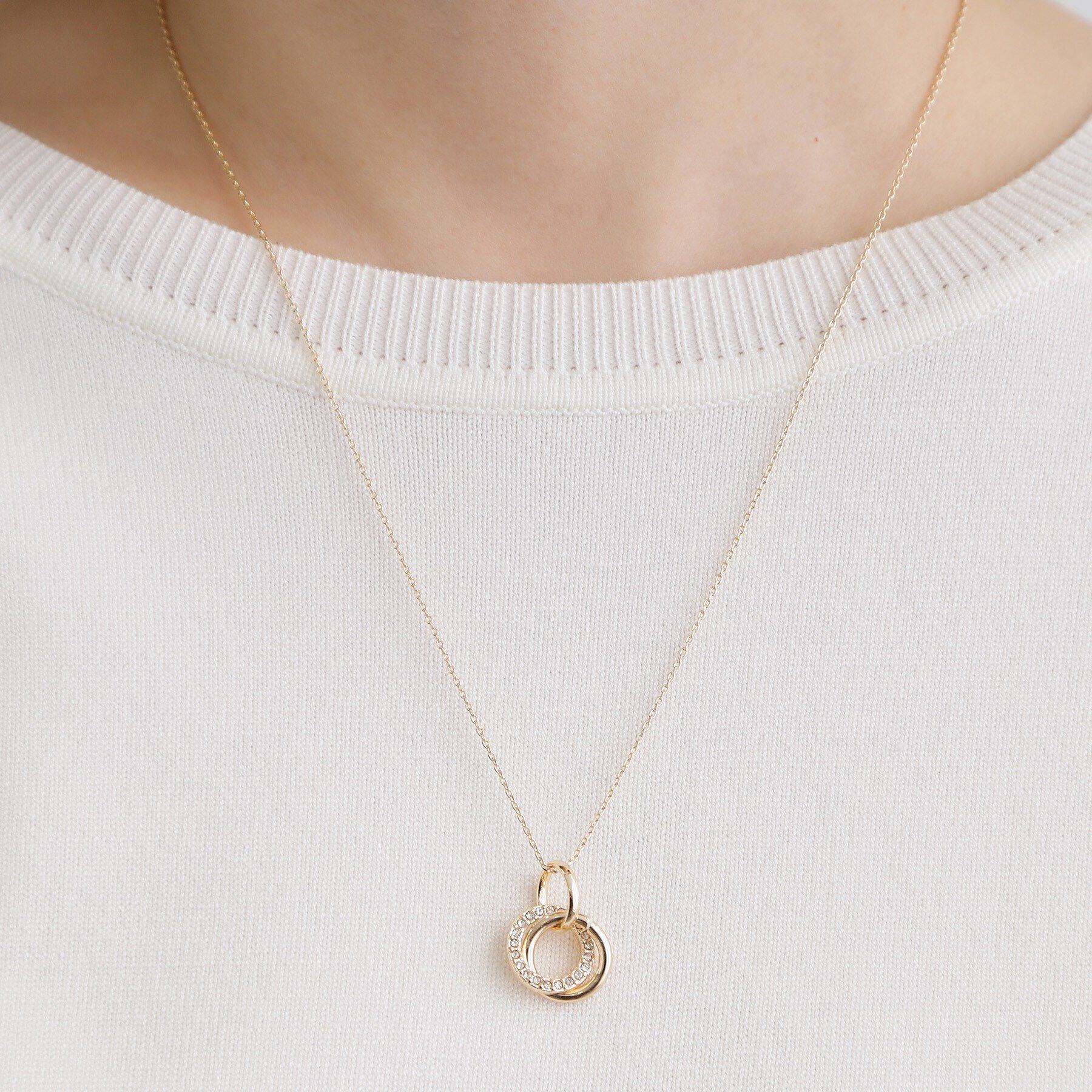 grove「サークルビジューミドルネックレス」|ネックレス|