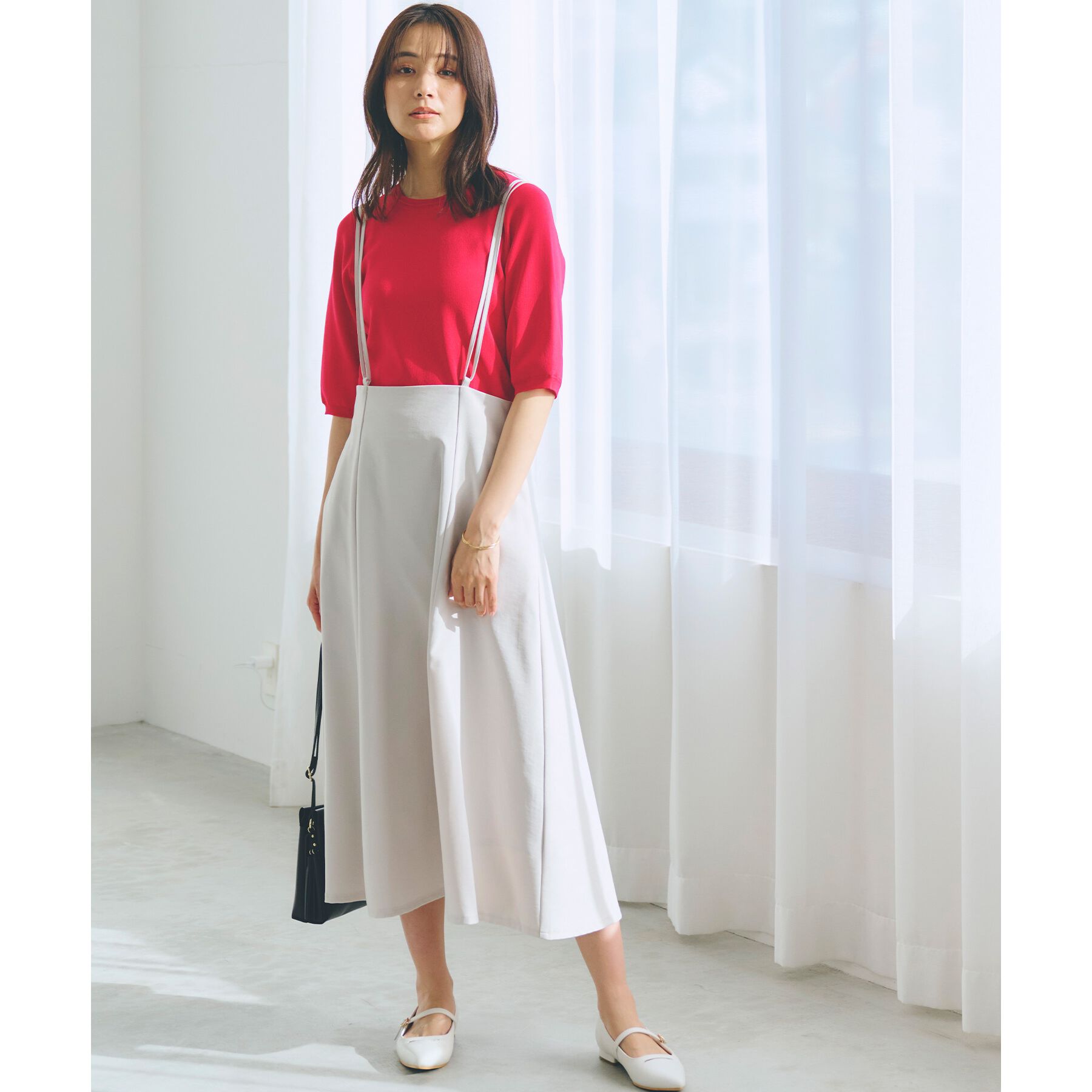 grove「ひんやり多機能・やわらかドライタッチ五分袖プルオーバー」|ニット・セーター|