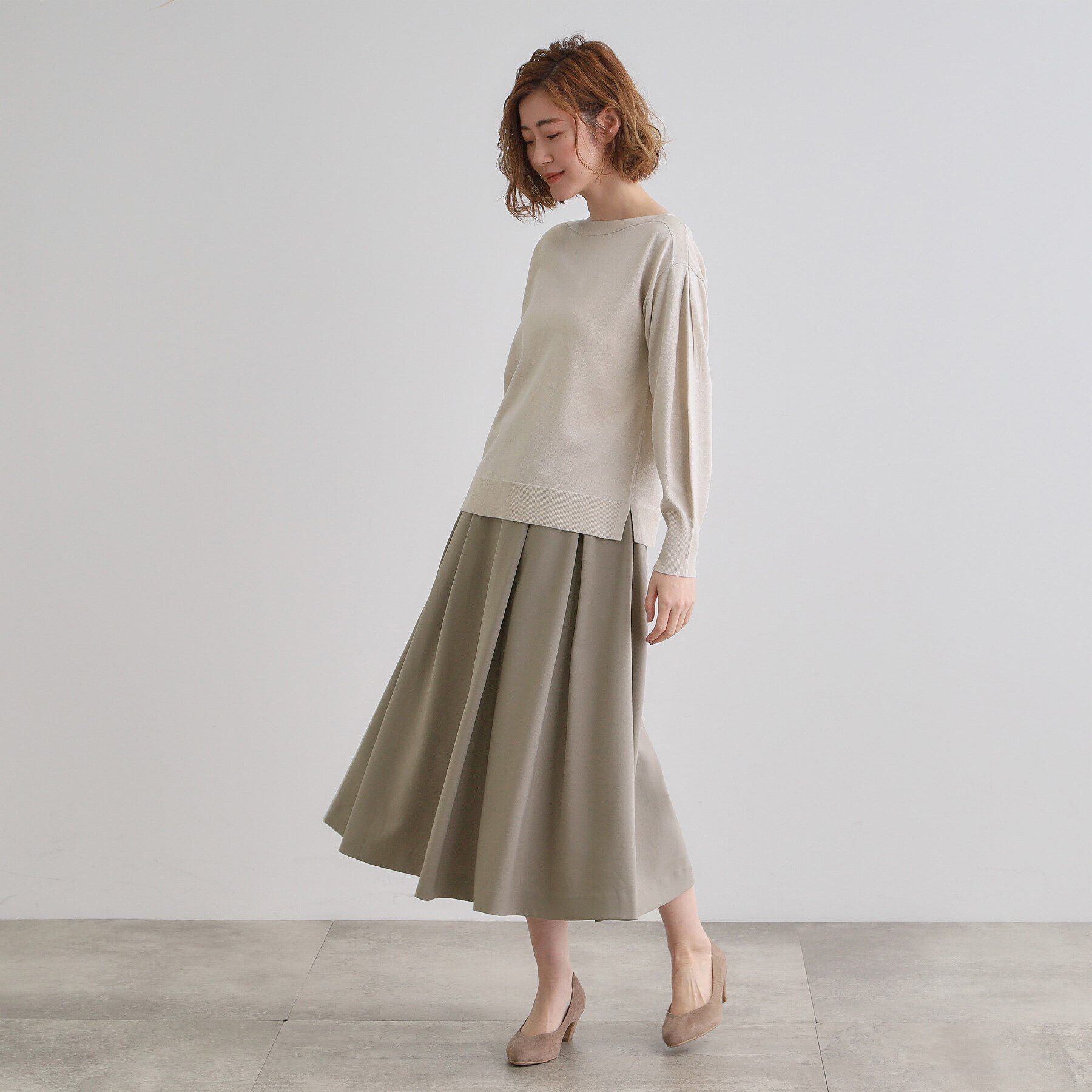 grove「サイドベルトタックフレアスカート」|スカート|