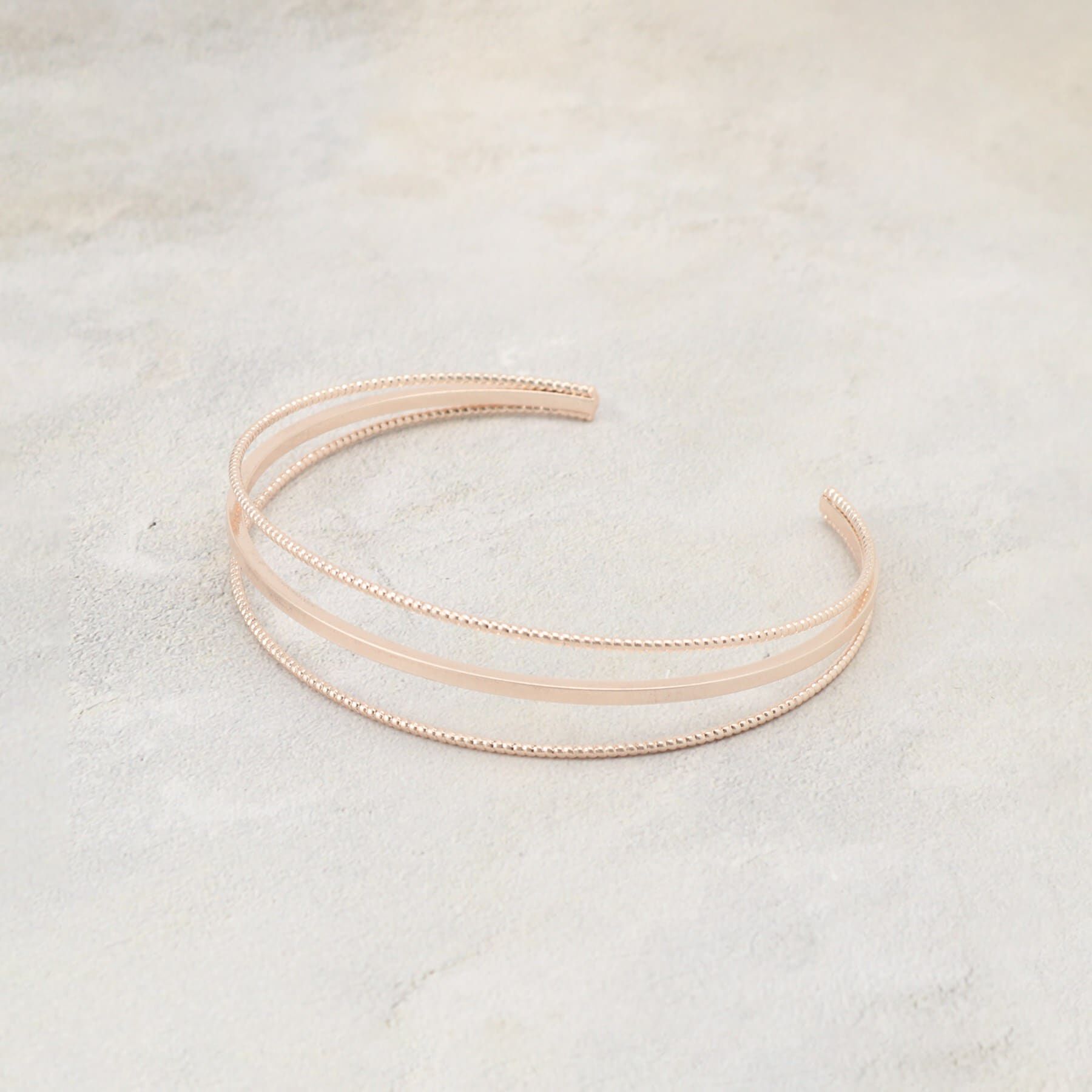 grove「3ラインメタルバングル」|ブレスレット・バングル|ピンクゴールド(00
