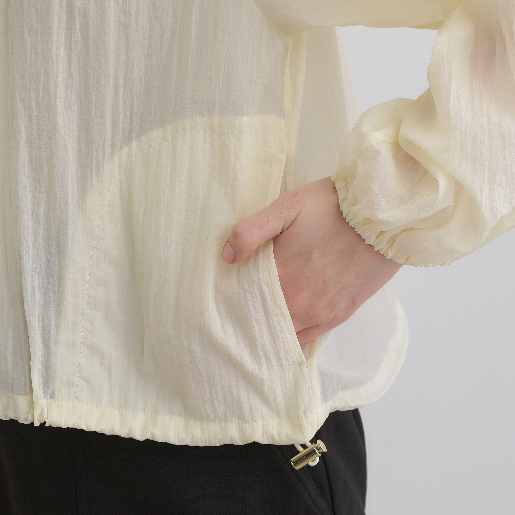 grove「【洗える】シアーナイロンギャザーブルゾン」|ブルゾン・スタジャン|