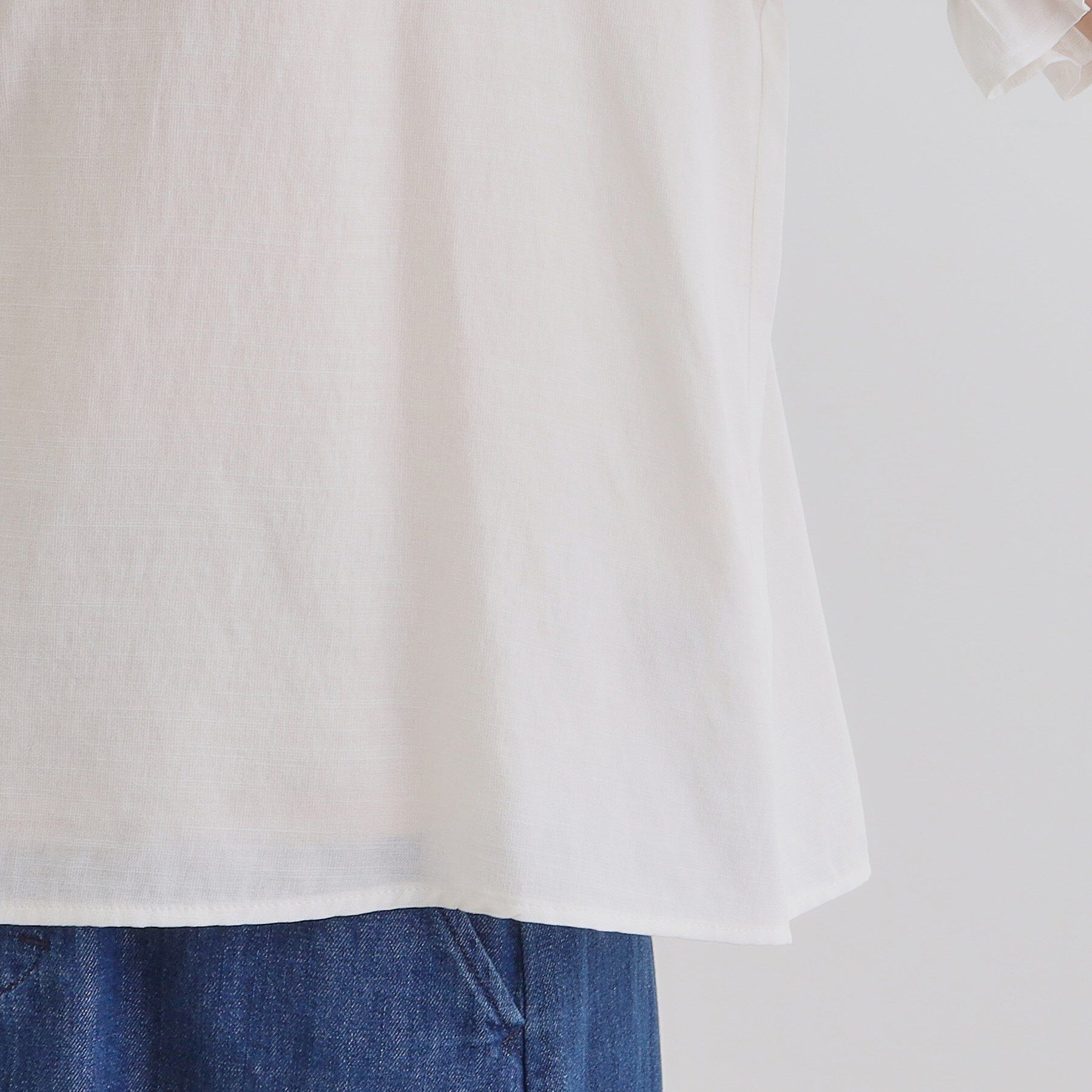 grove「麻調ダブルフリルブラウス」|シャツ・ブラウス|