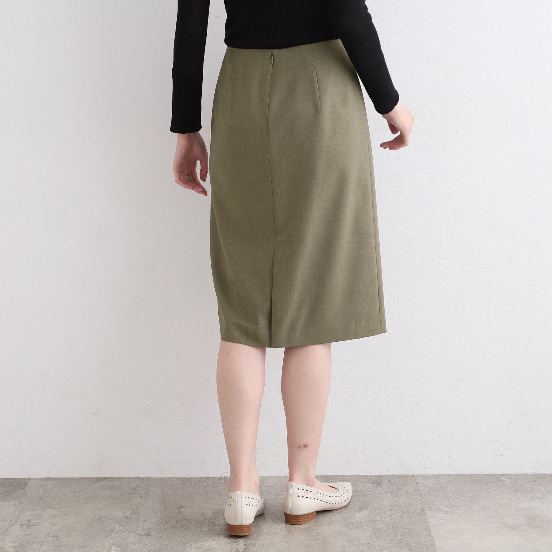 INDIVI「【定番スーツ／ウール混】無地ストレートスカート」|スーツ|