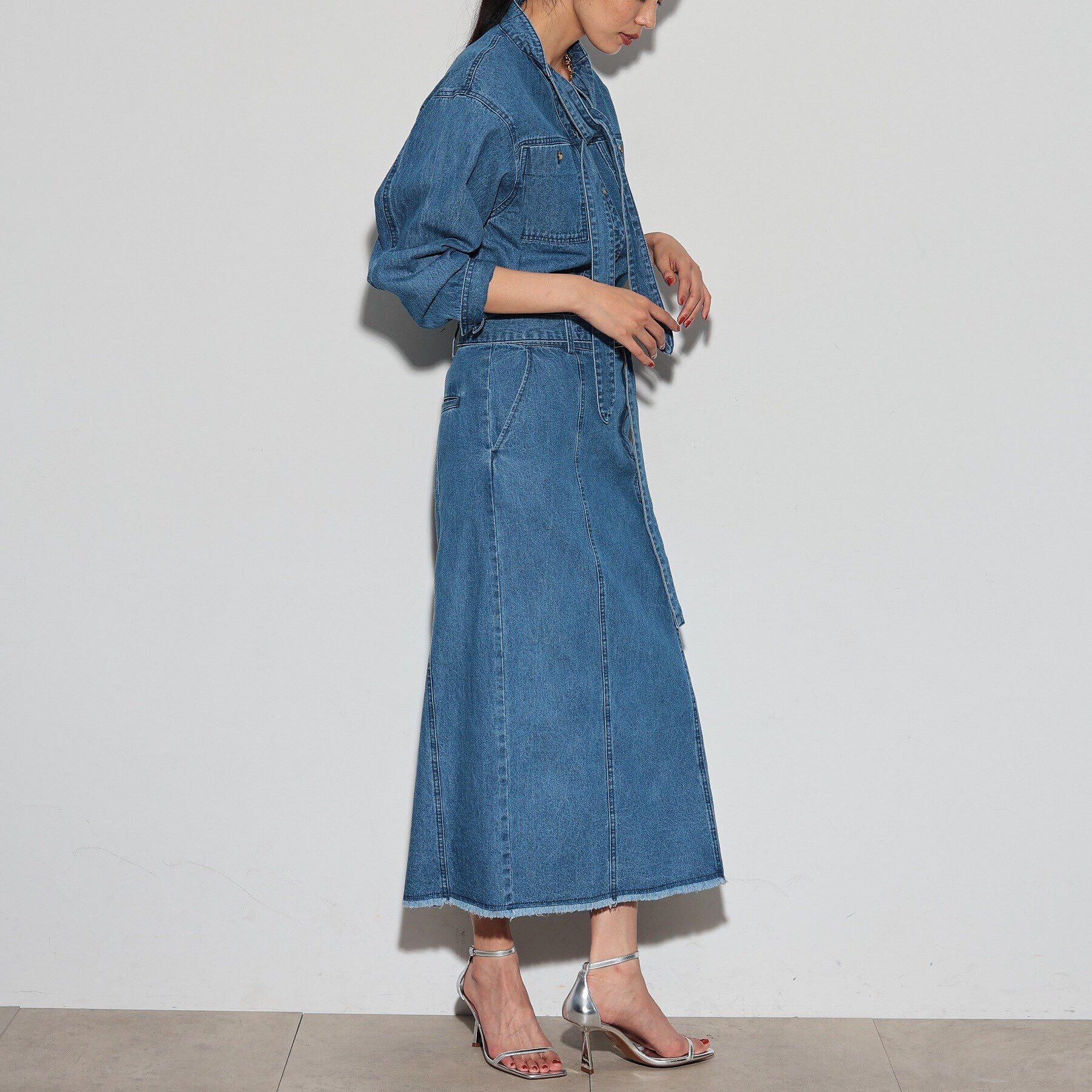 GALLEST「リボンデニムシャツ」|シャツ・ブラウス|