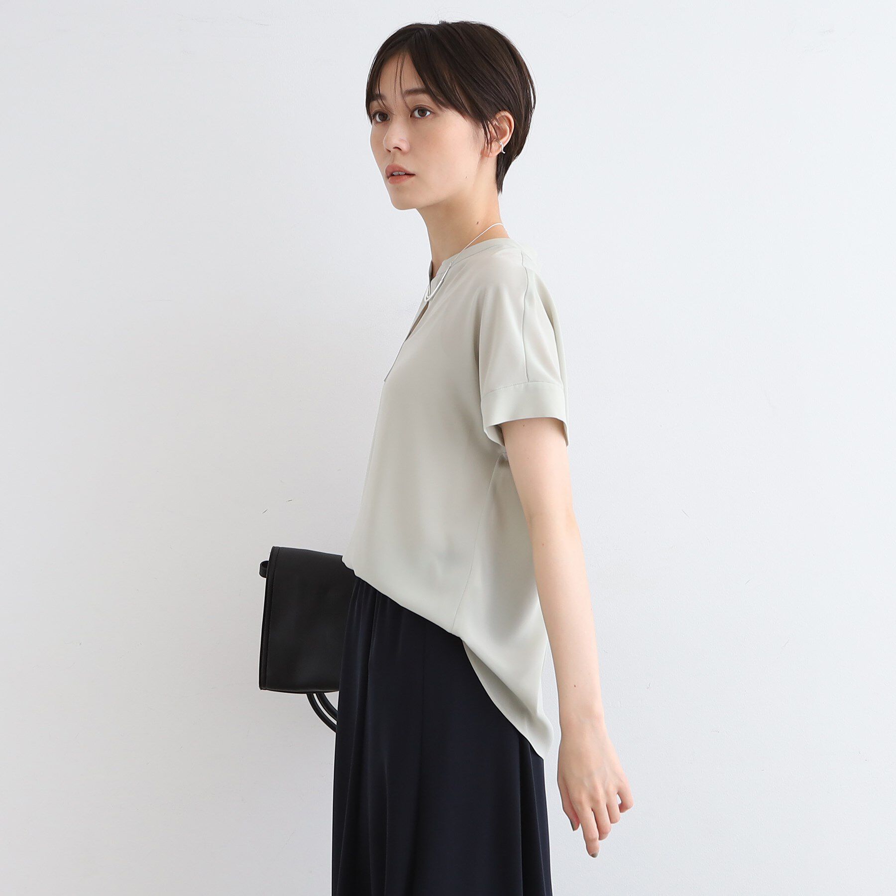 INDIVI「【洗える／SETUP可能】ドレーピースキッパーブラウス」|シャツ・ブラウス|