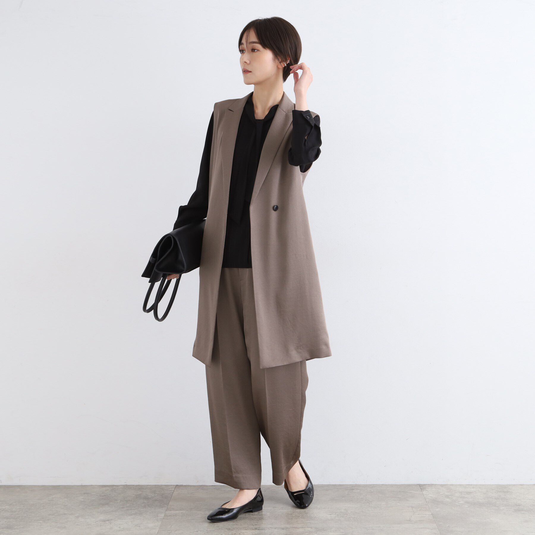 INDIVI「【洗える】シアーストライプ柄ボウタイブラウス」|シャツ・ブラウス|