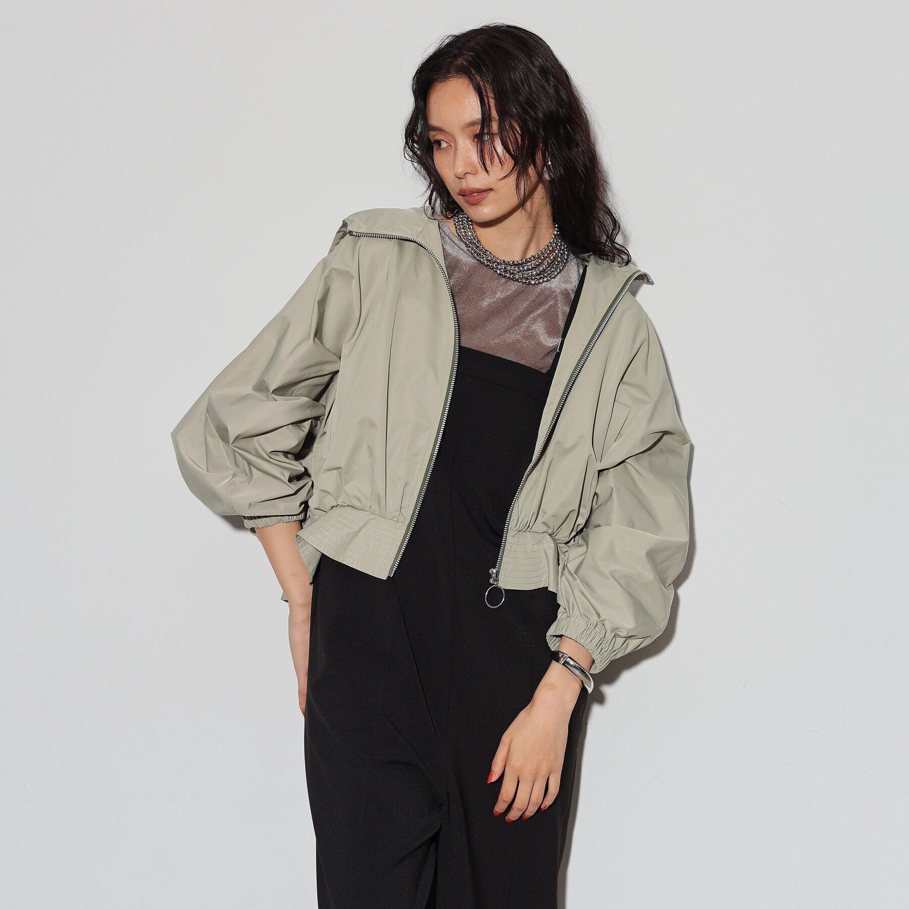 GALLEST「ドルマンスリーブフーディブルゾン」|ブルゾン・スタジャン|