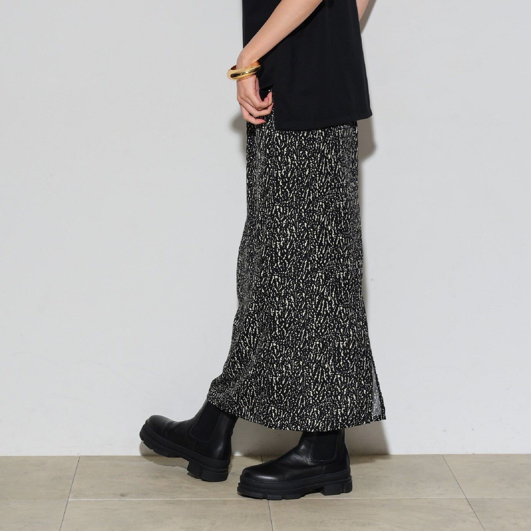 GALLEST「変形ドットナロースカート」|スカート|ﾌﾞﾗｯｸ(519)