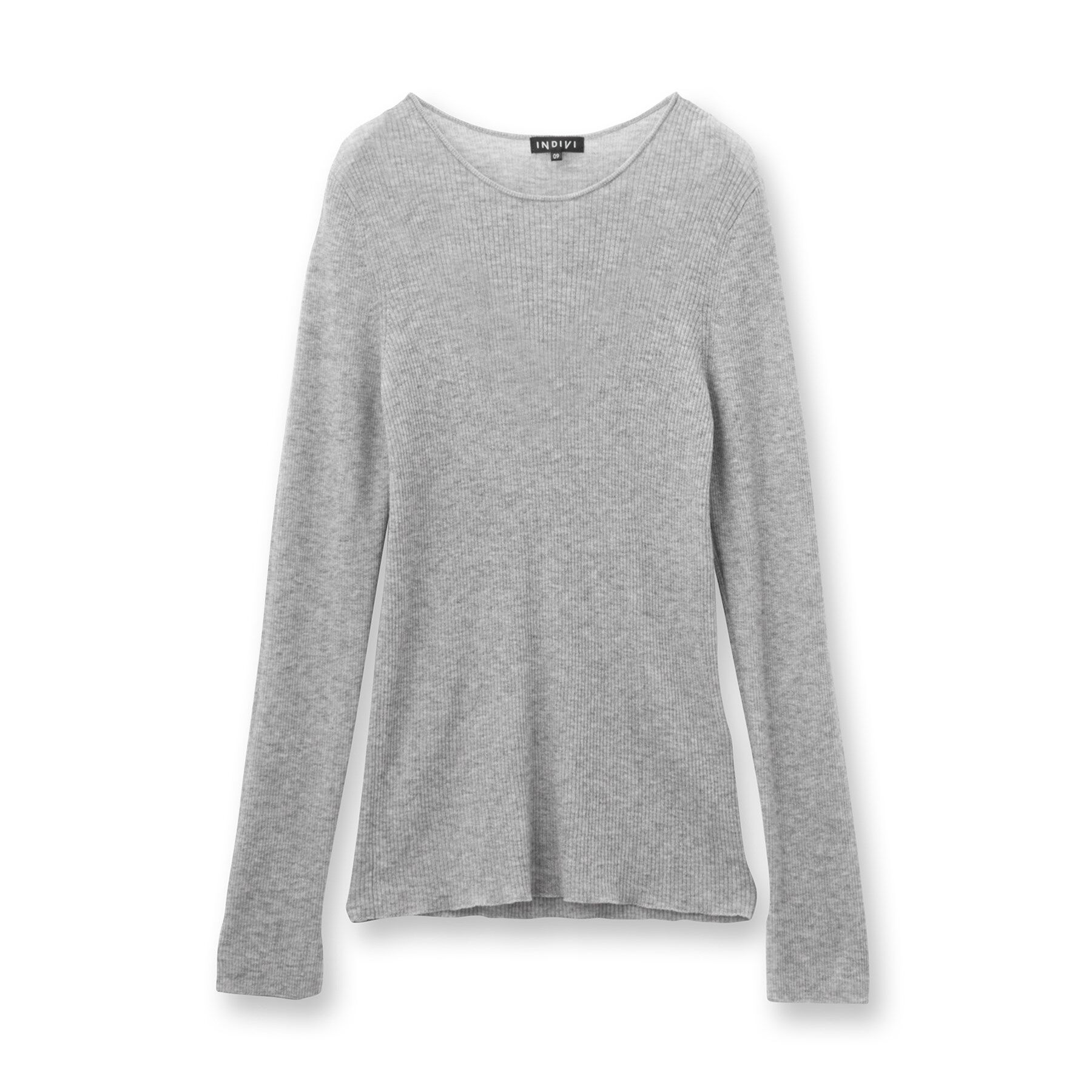 INDIVI「【洗える／ウール混／シアーラメ】ラウンドネックニット」|ニット・セーター|