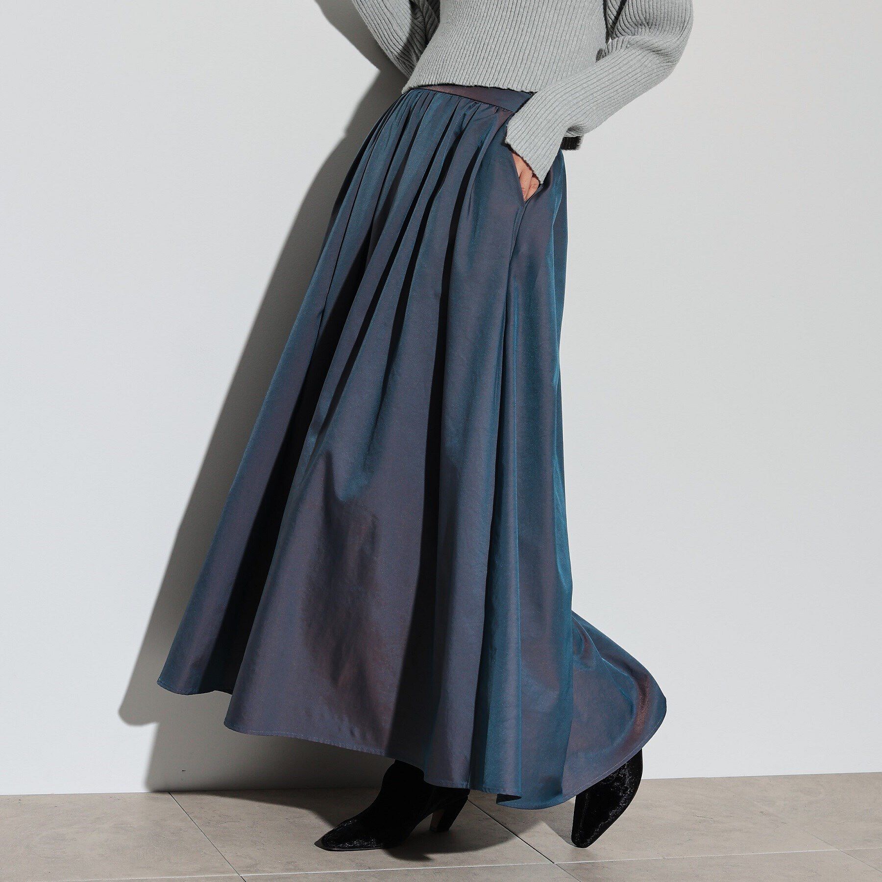 GALLEST「シャンブレータックマキシスカート」|スカート|
