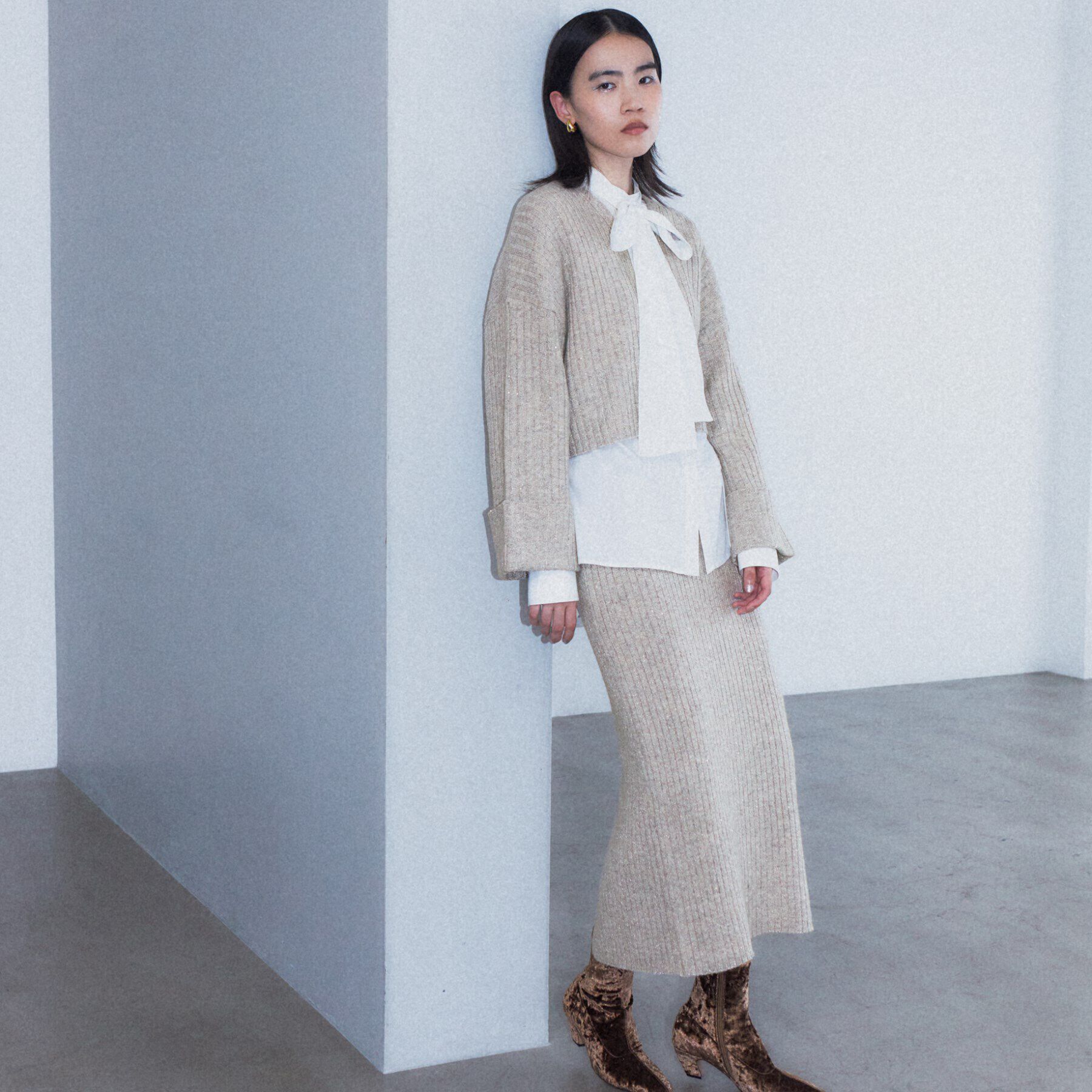 GALLEST「ワイドリブニットスカート」|スカート|