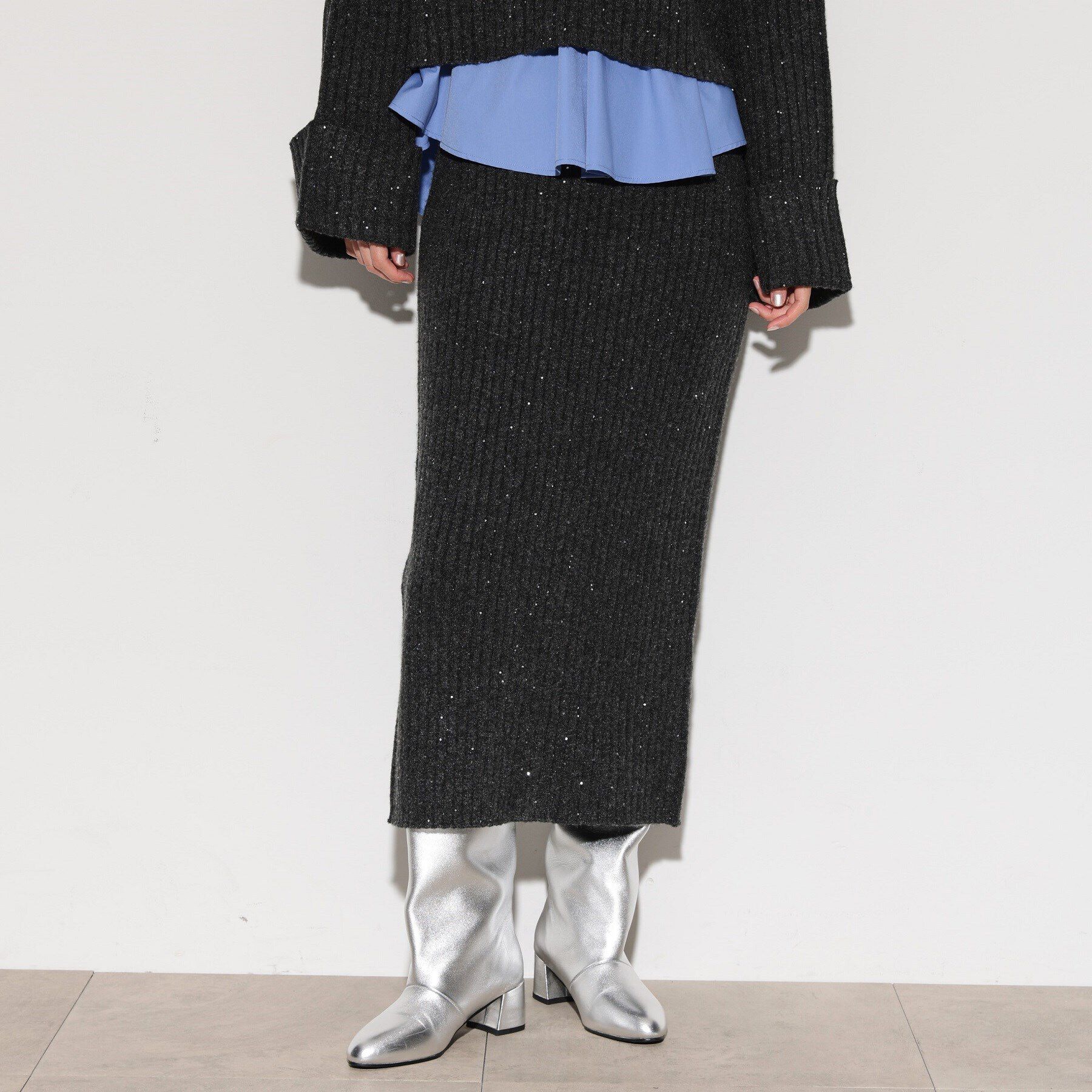 GALLEST「ワイドリブニットスカート」|スカート|