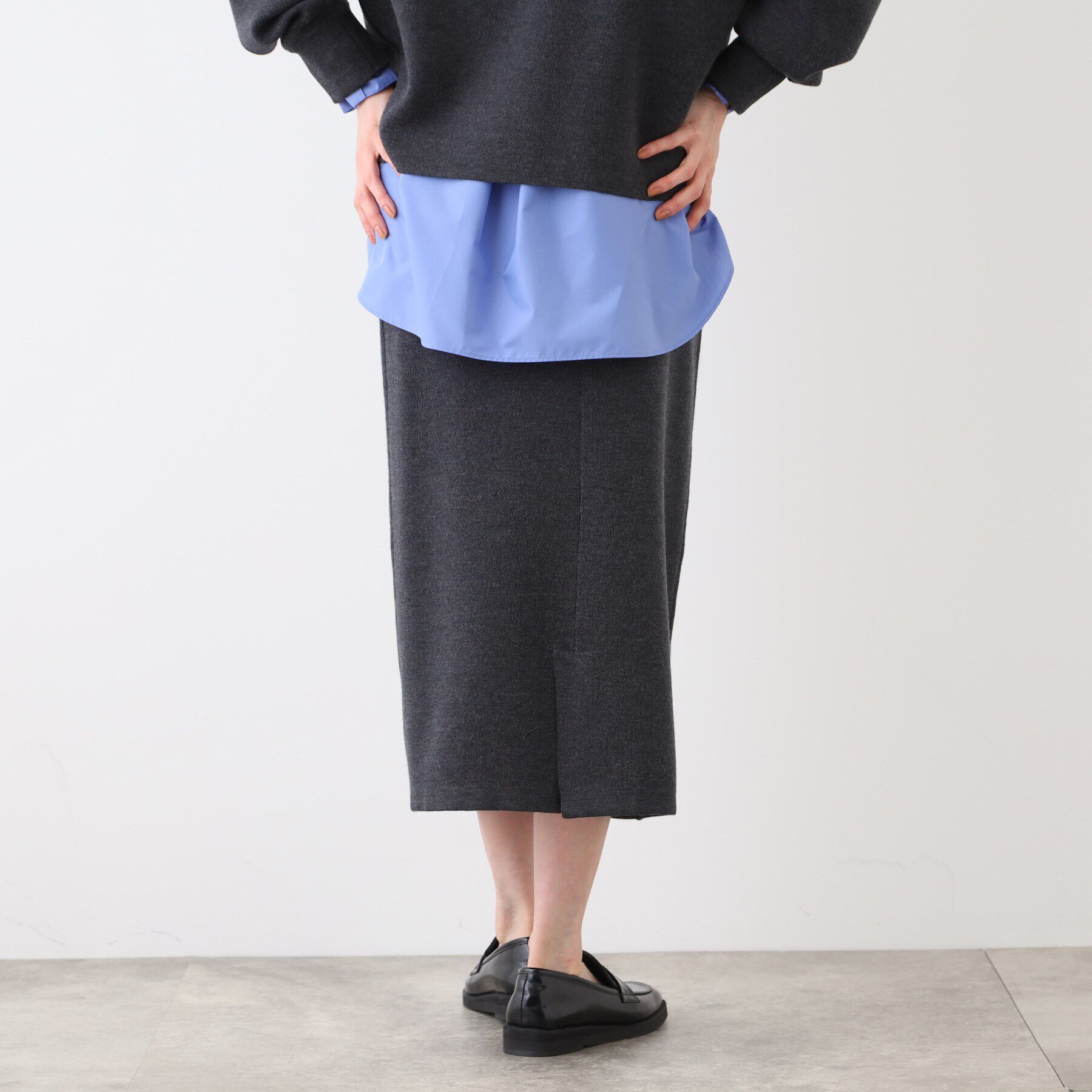 INDIVI「【SETUP可能】スウェットライクナローニットスカート」|スカート|