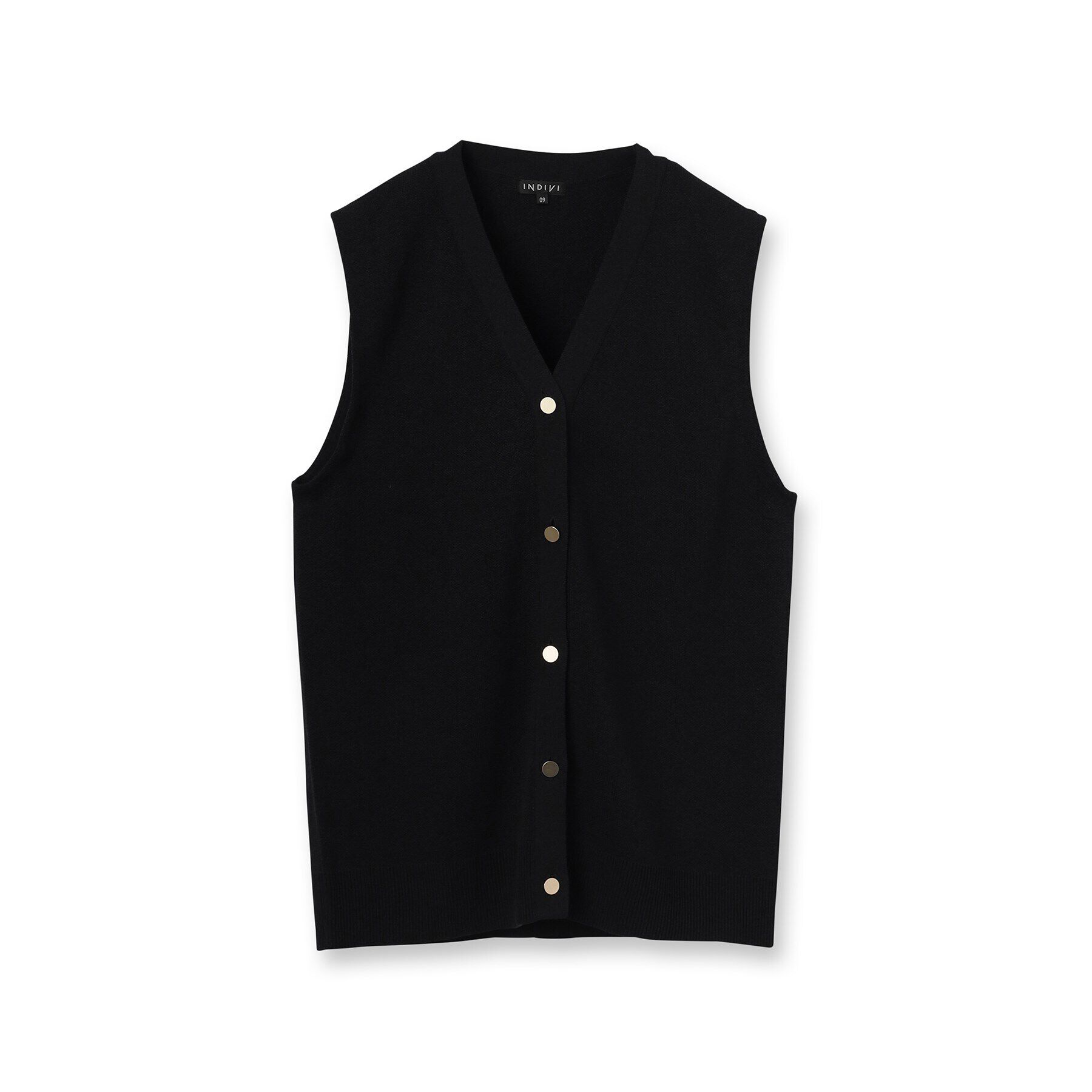 INDIVI「【コットンペーパー素材】ニットジレカーディガン」|ベスト・ジレ|
