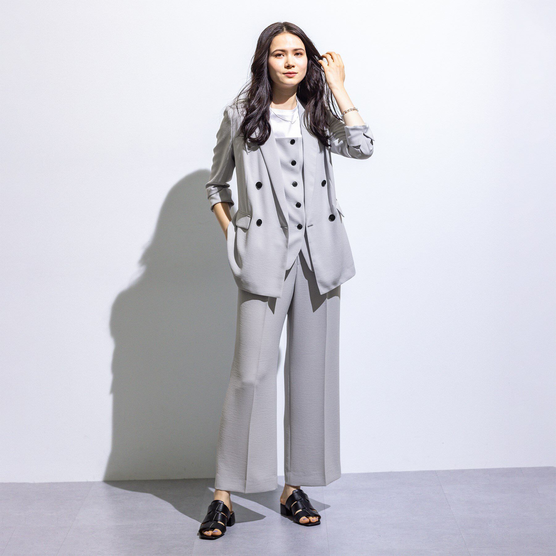 INDIVI「【着る日傘/遮熱/UVケア】ダブルジャケット」|スーツ|