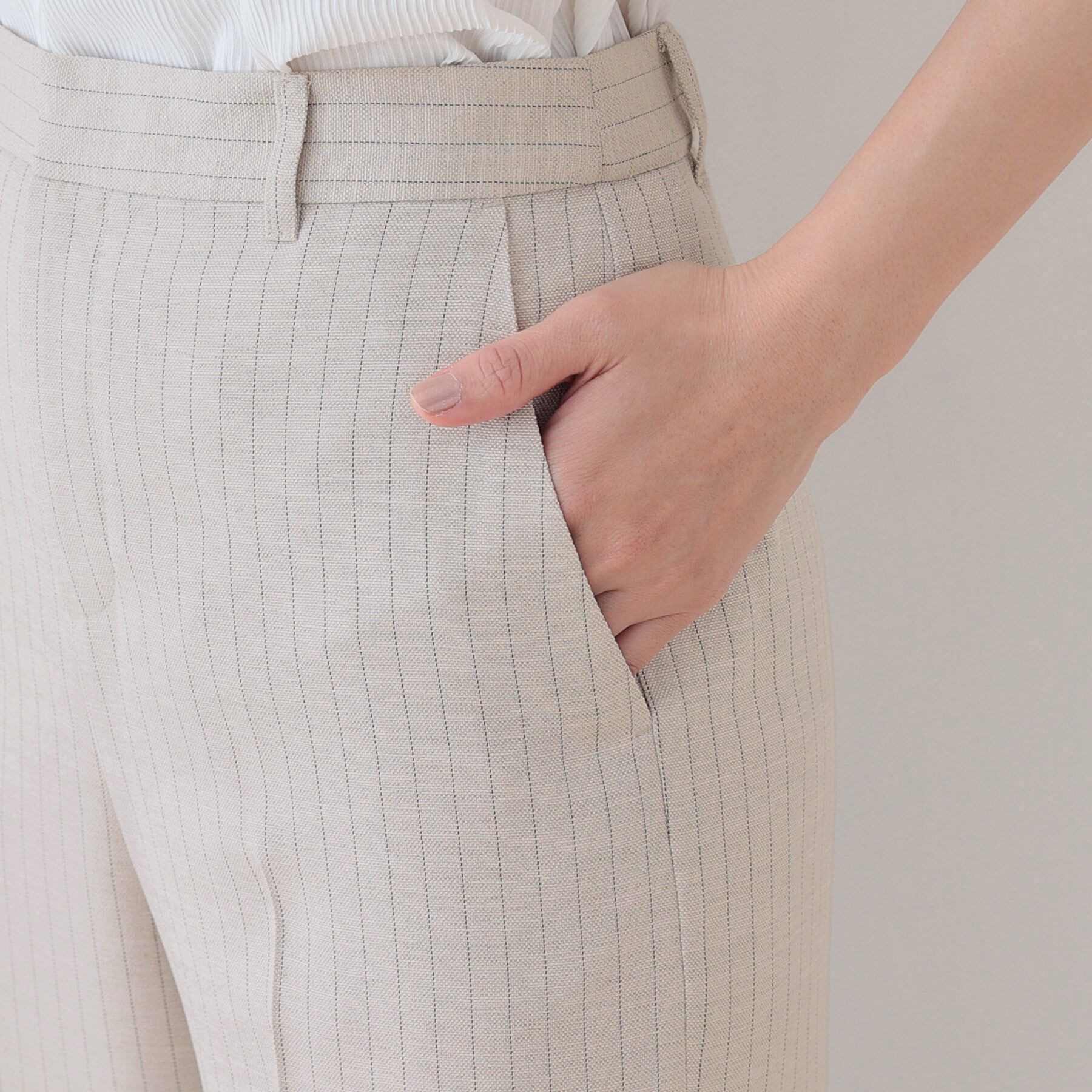 INDIVI「【こなれSETUP】リネンライクワイドパンツ」|その他|