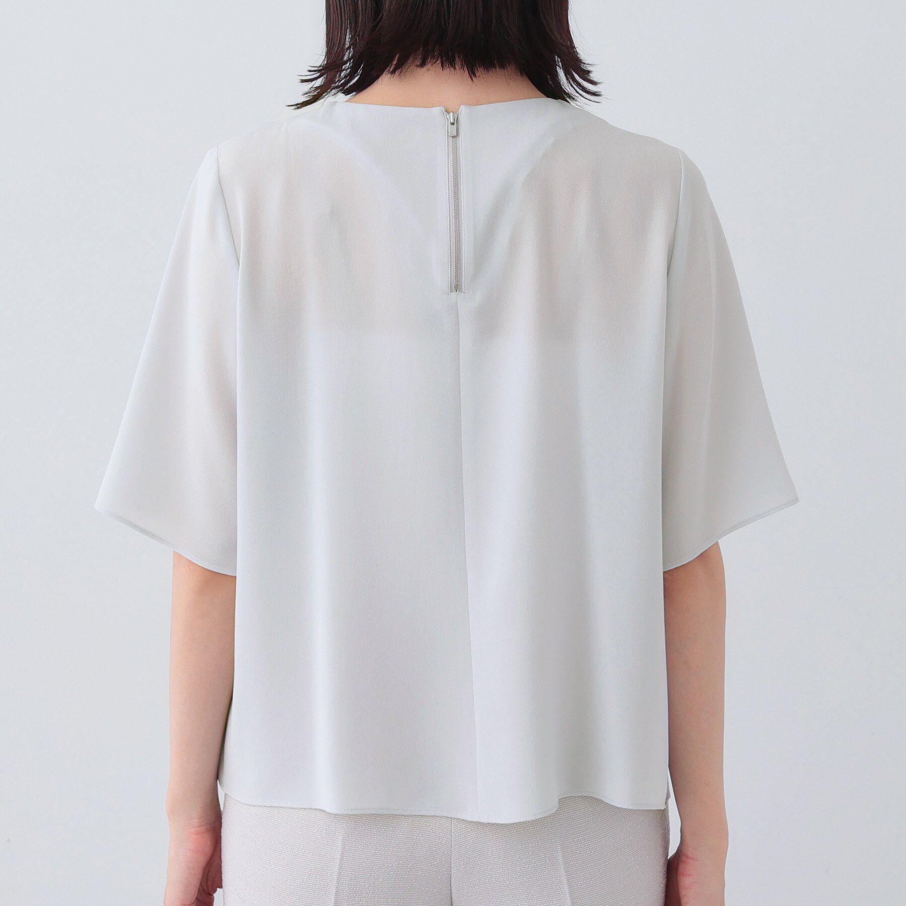 INDIVI「【日本製／トリアセテート混】アシメラインブラウス」|シャツ・ブラウス|