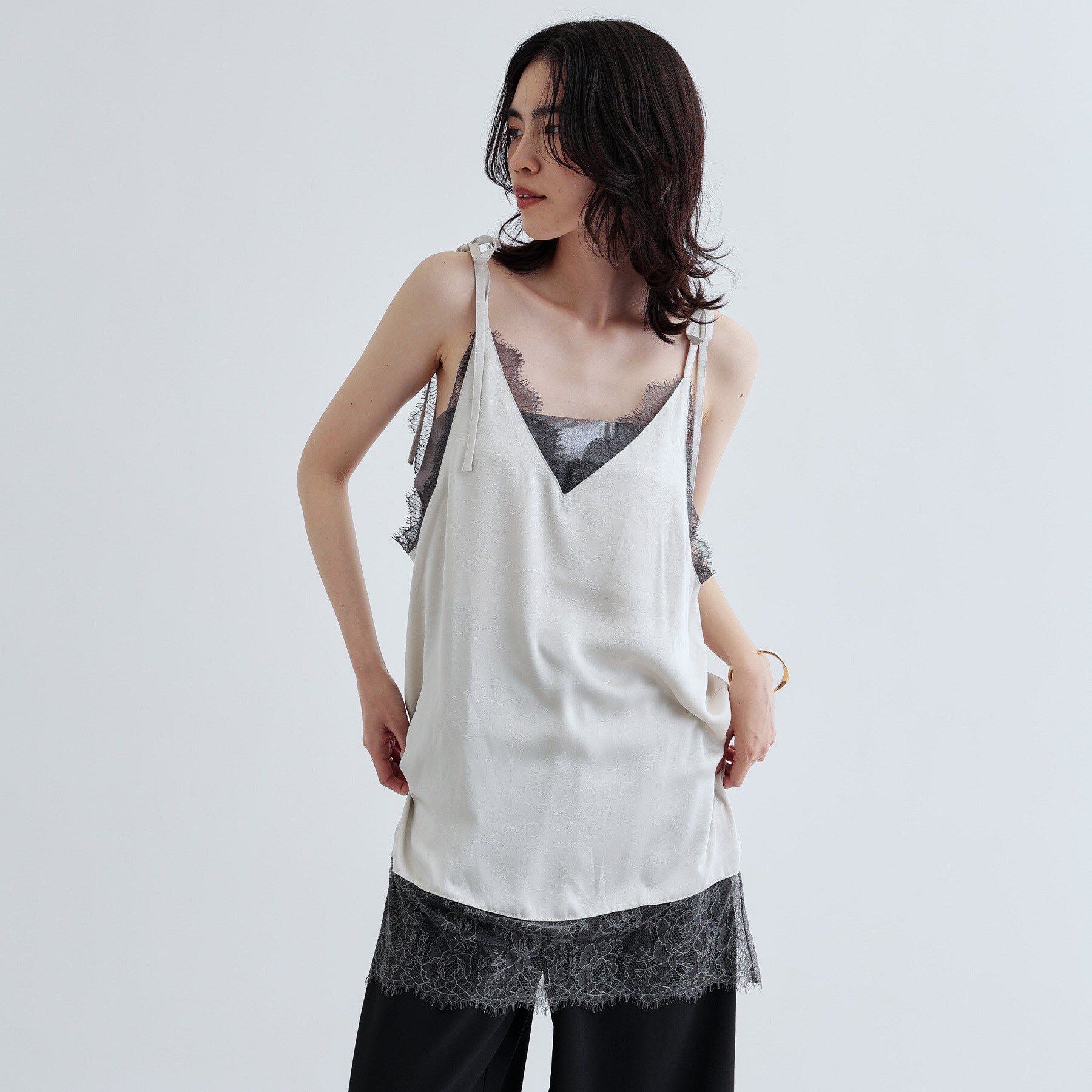 GALLEST「ランジェリーキャミブラウス」|シャツ・ブラウス|グレージュ(050)