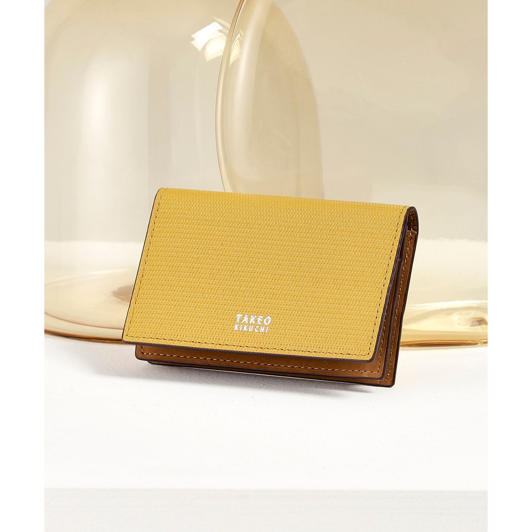 TAKEO KIKUCHI「【ソフト＆ナチュラル】ミニメッシュ レザー 名刺入れ」|名刺入れ・カードケース|イエロー(532)