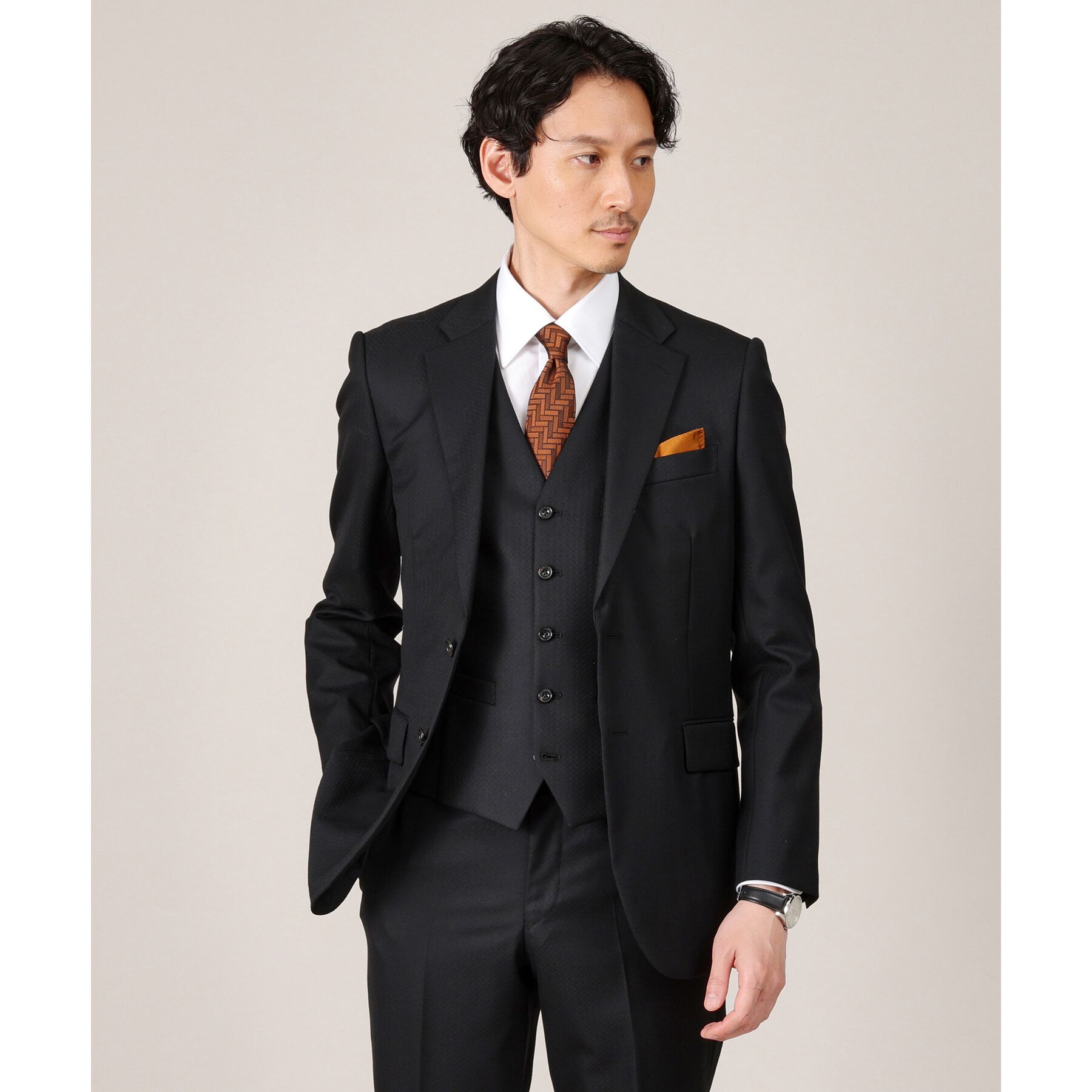 TAKEO KIKUCHI「【Made in JAPAN】矢絣（やがすり）スーツ／スリーピース対応」|スーツ|