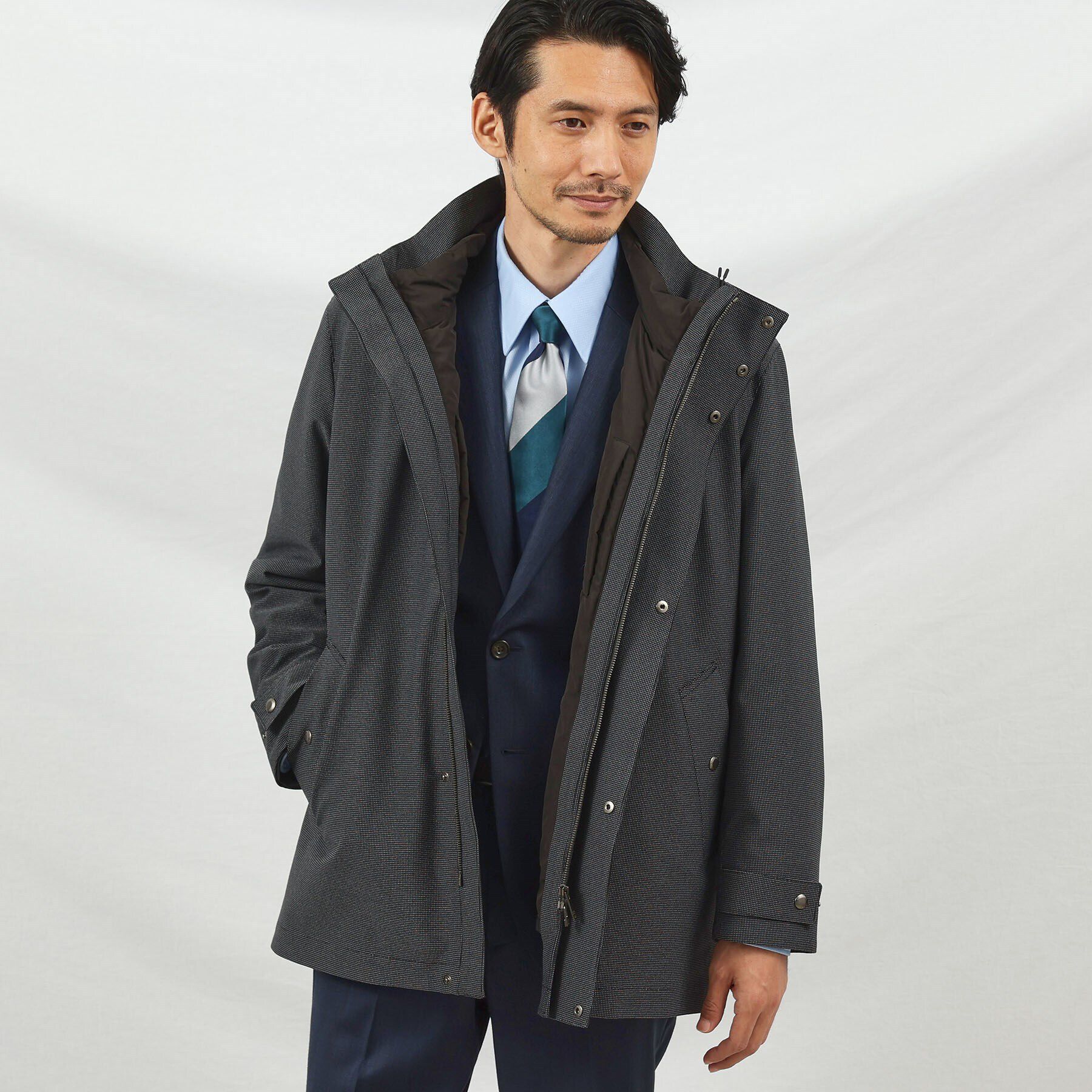 TAKEO KIKUCHI「【3WAY】LANATEC ECO(R) ダウンライナー ブルゾン」|ブルゾン・スタジャン|ｸﾞﾚｰ(012)