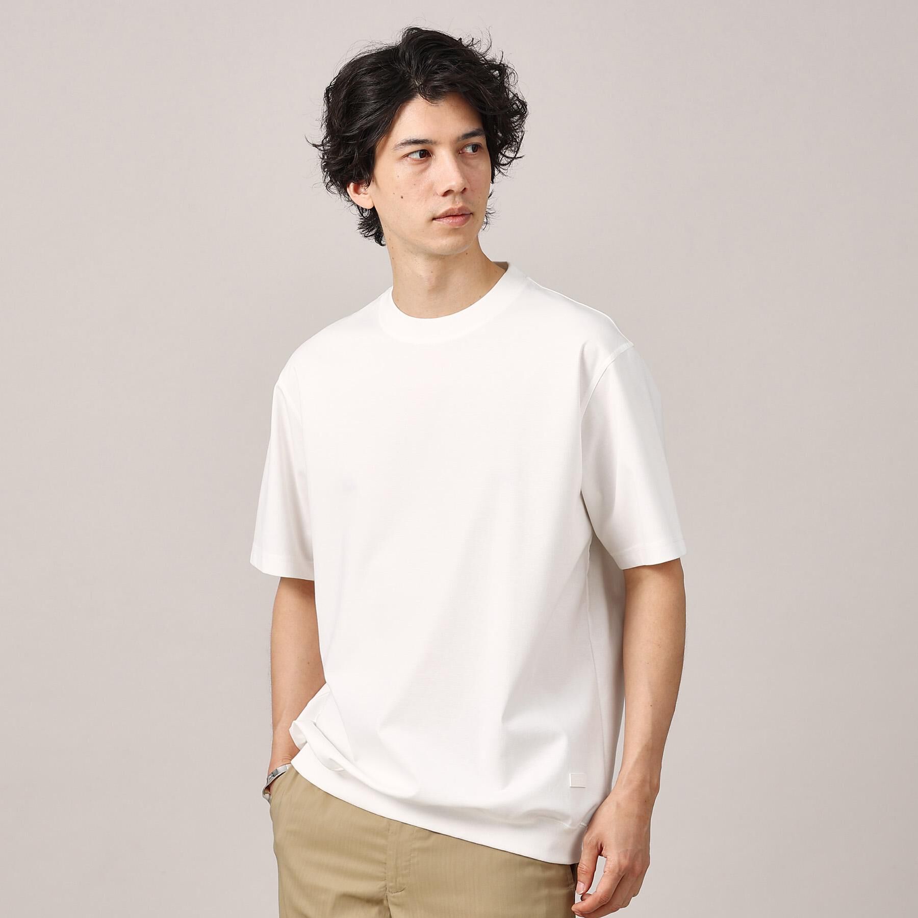 TAKEO KIKUCHI「【抗菌防臭／5サイズ展開】ハイゲージポンチ Tシャツ」|Tシャツ・カットソー|ホワイト(001)