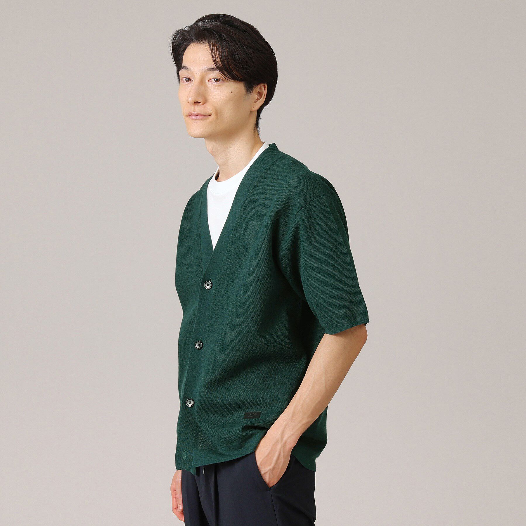 TAKEO KIKUCHI「5分袖 半袖 カーディガン」|カーディガン|