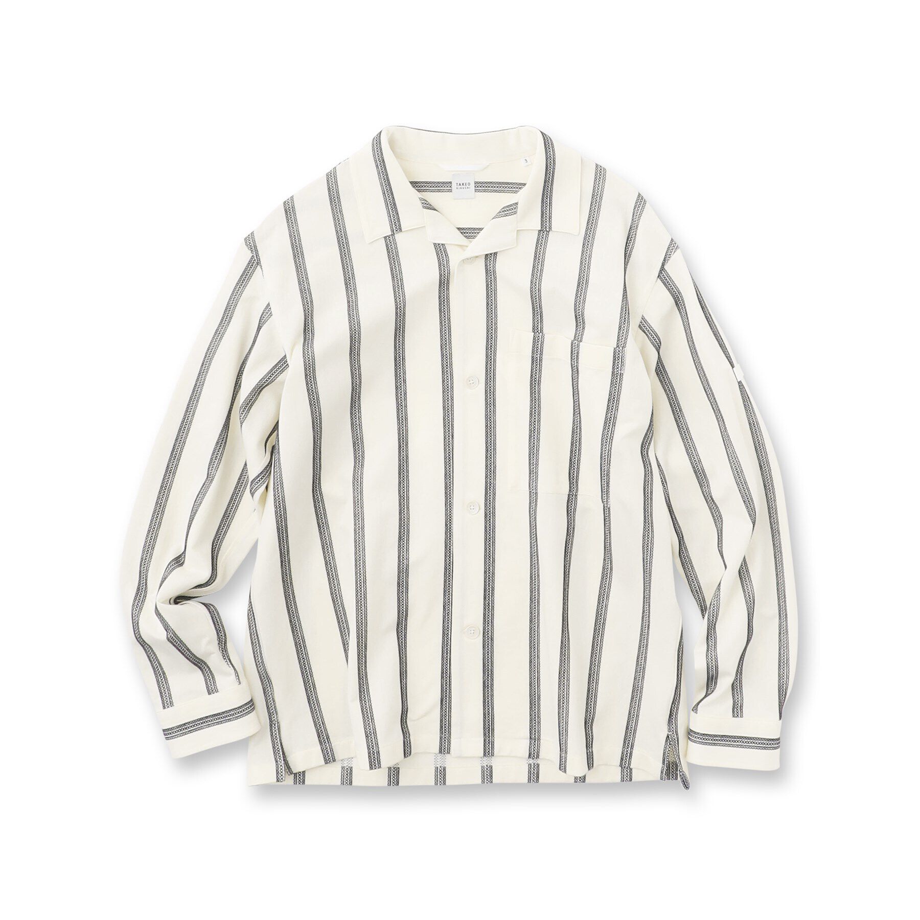 TAKEO KIKUCHI「カラミ ストライプ ジャージー シャツ」|シャツ・ブラウス|
