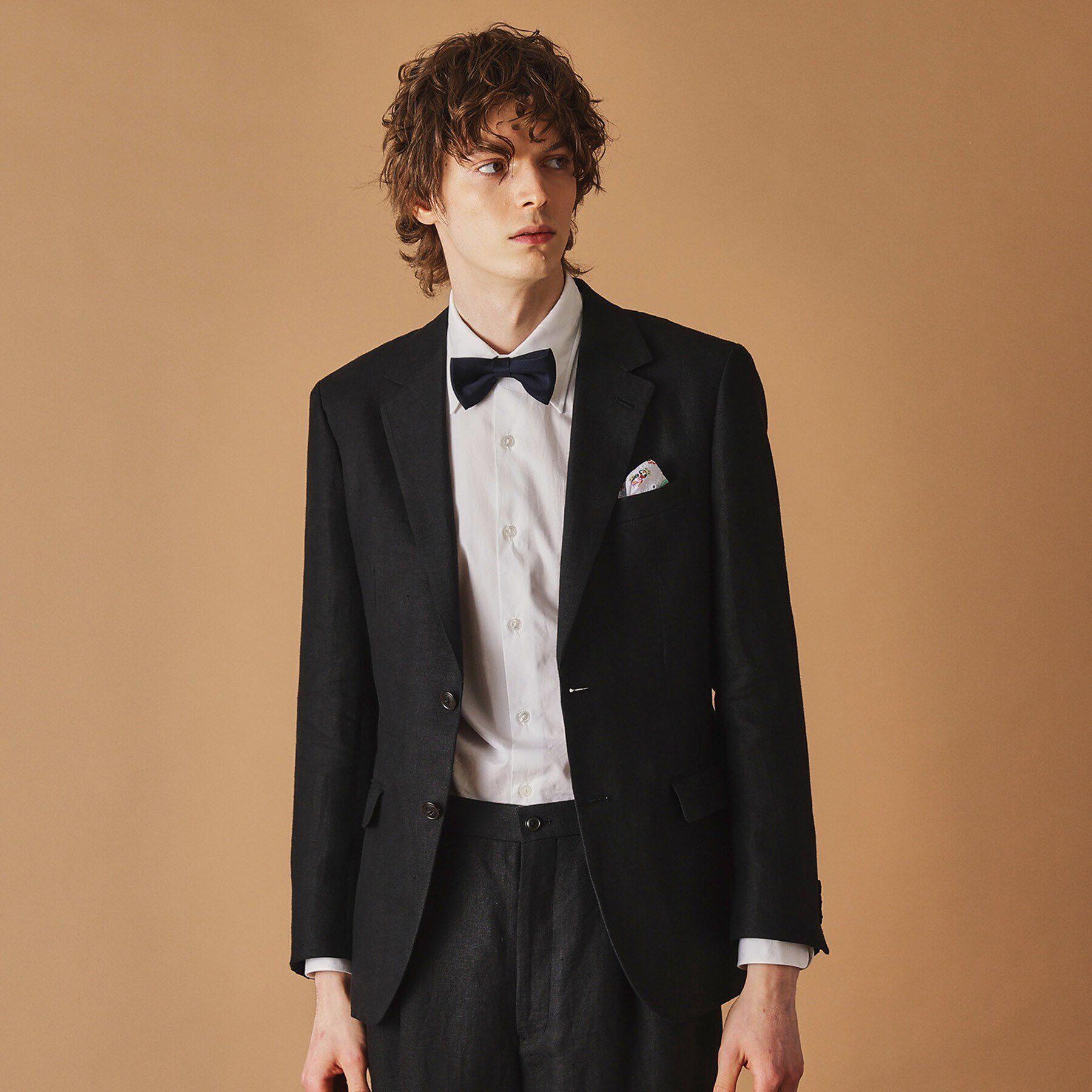 40CARATS&525「リネン テーラードジャケット」|テーラードジャケット|ブラック(019)