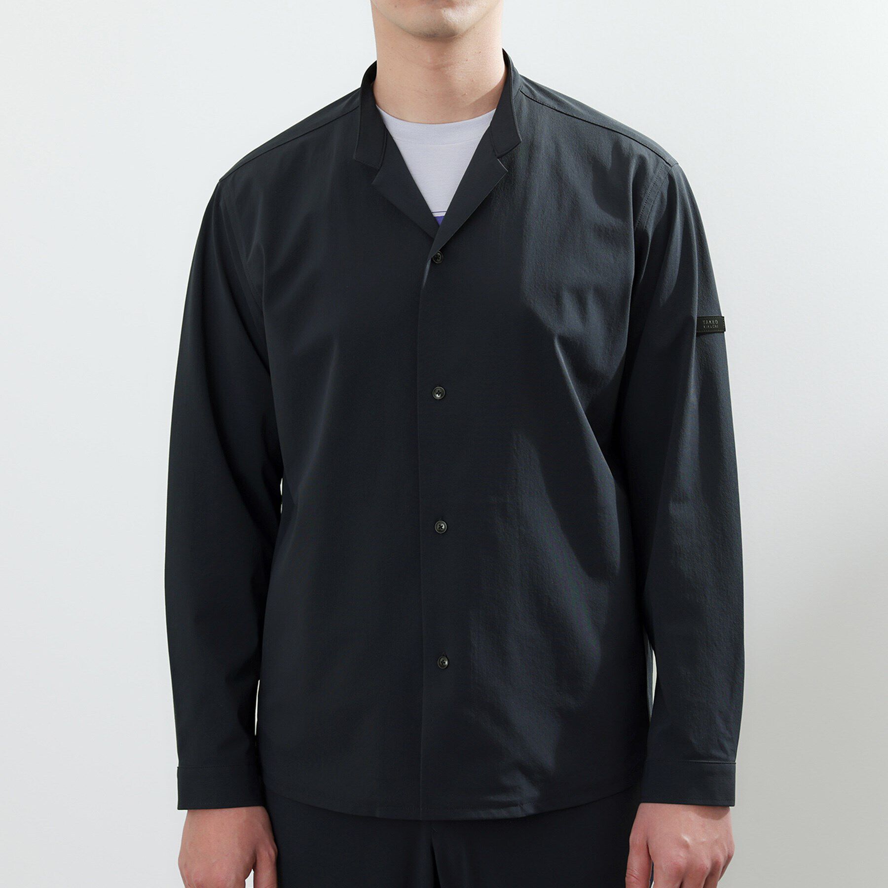 TAKEO KIKUCHI「【軽羽織】ハイストレッチ オープンバンドカラー シャツ」|シャツ・ブラウス|