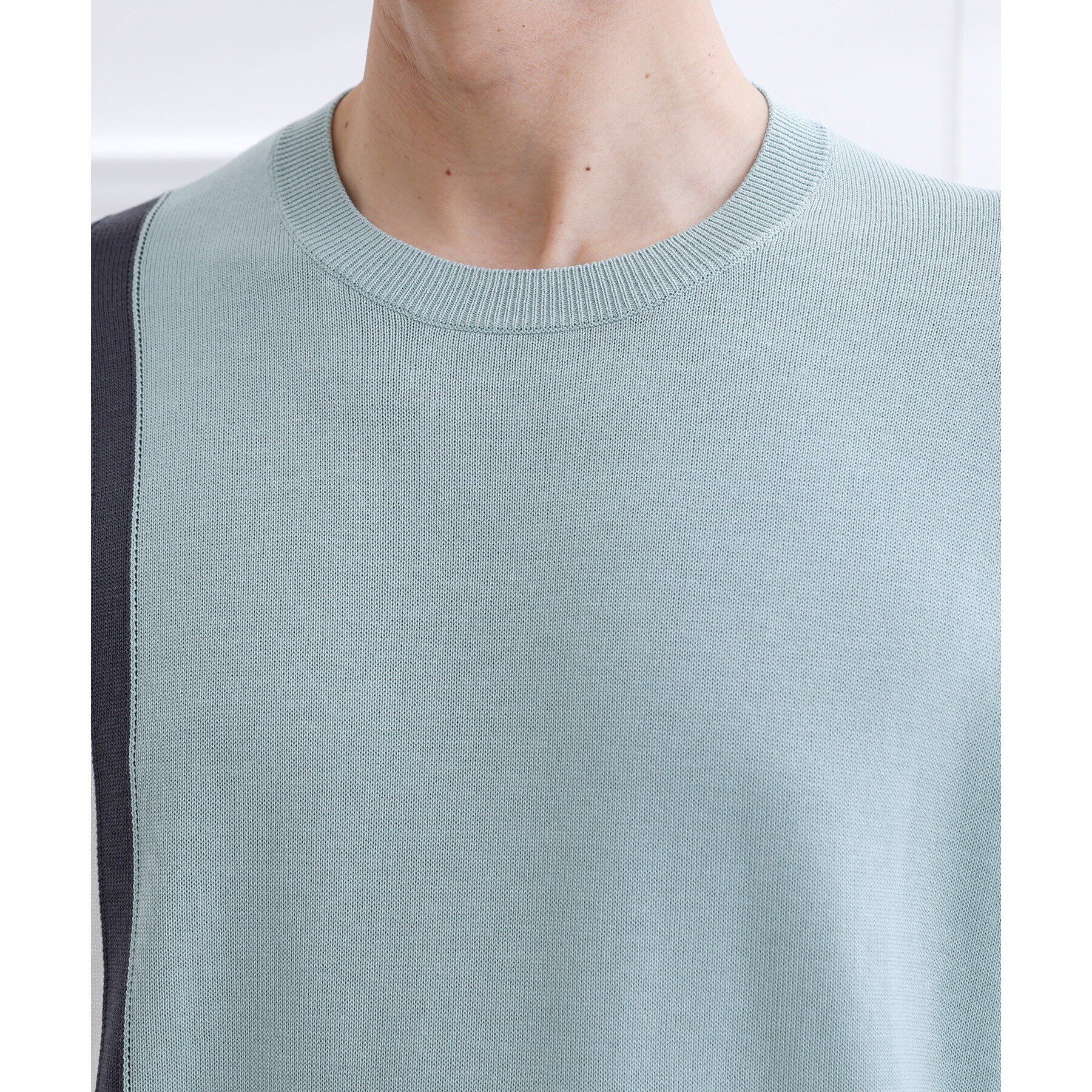 TAKEO KIKUCHI「カラーブロッキング プルオーバー ニット」|ニット・セーター|