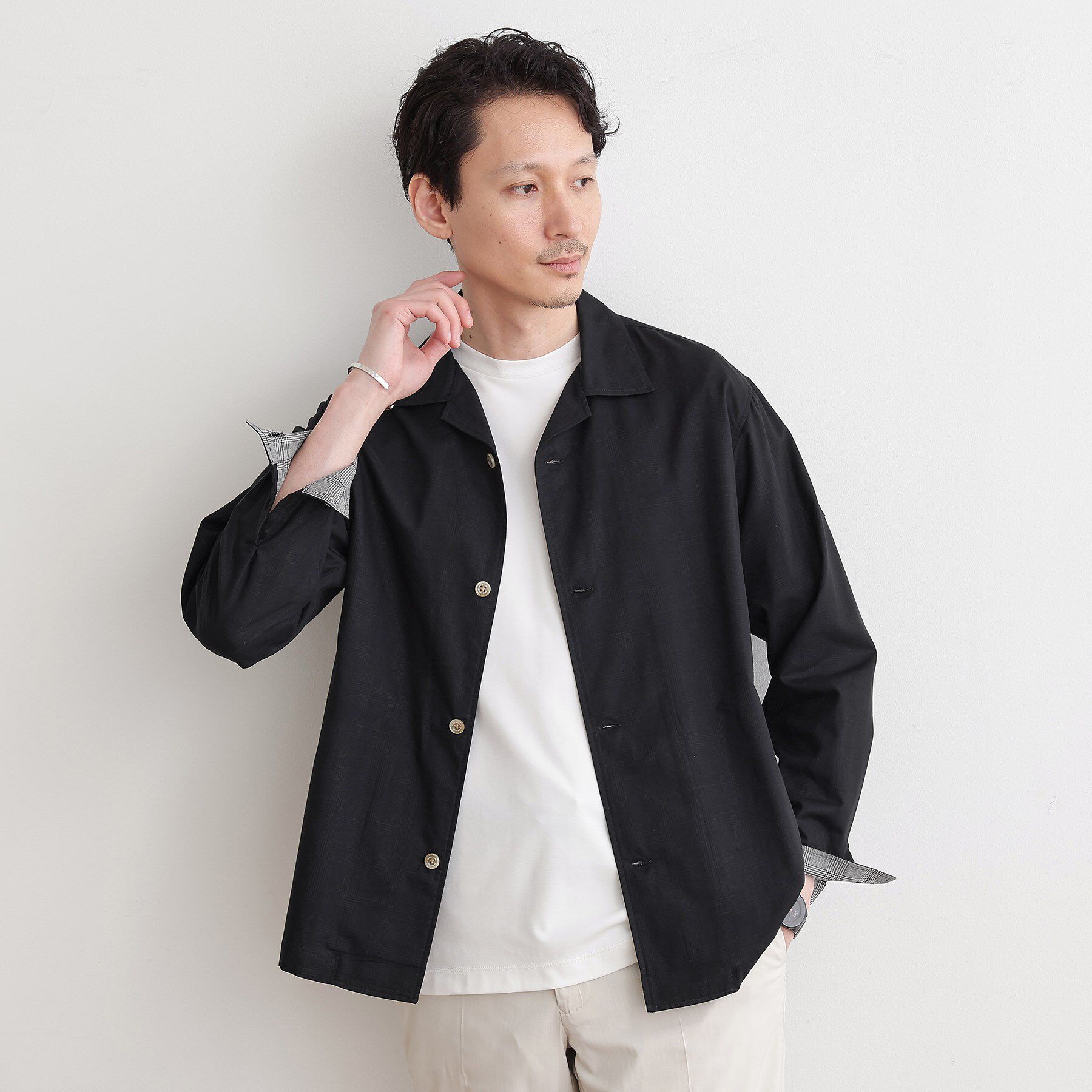 TAKEO KIKUCHI「【羽織】ダブルフェイス シャツ 羽織り」|シャツ・ブラウス|