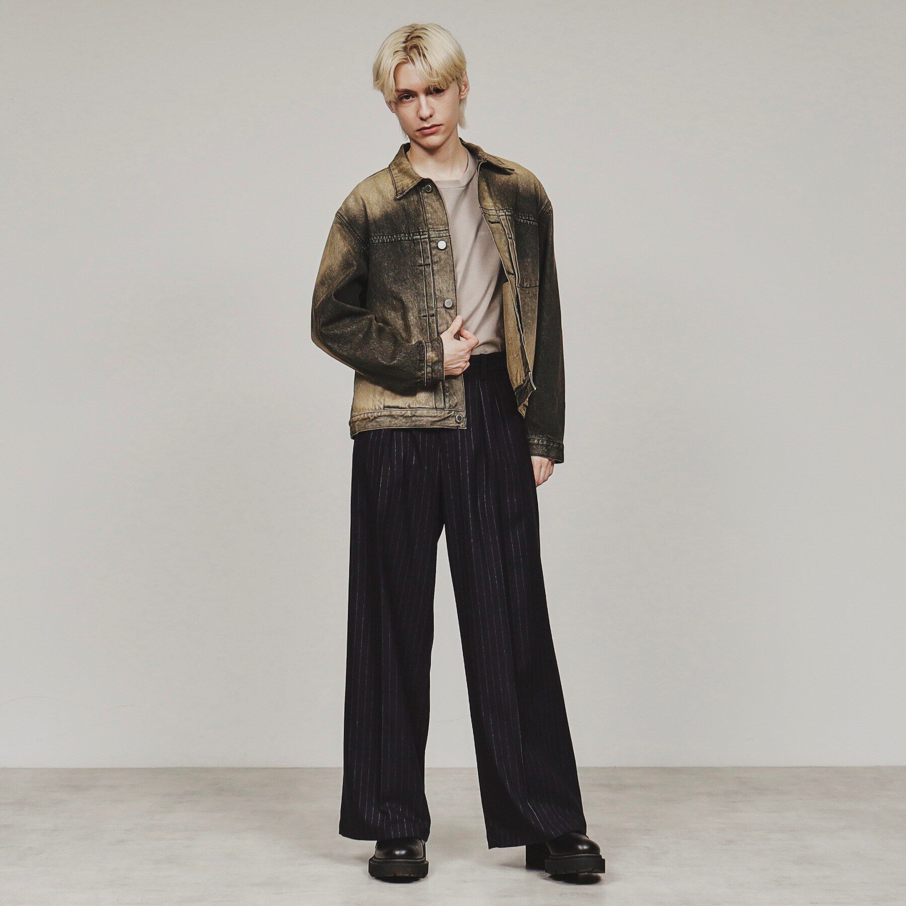 tk.TAKEO KIKUCHI「ウォッシュドカラーデニムブルゾン」|デニムジャケット|