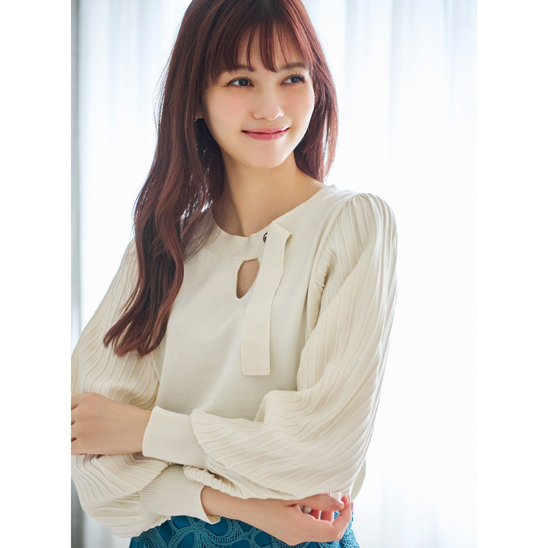 index「前後2way プリーツスリーブニット【洗濯機洗い可/抗ピル】」|ニット・セーター|