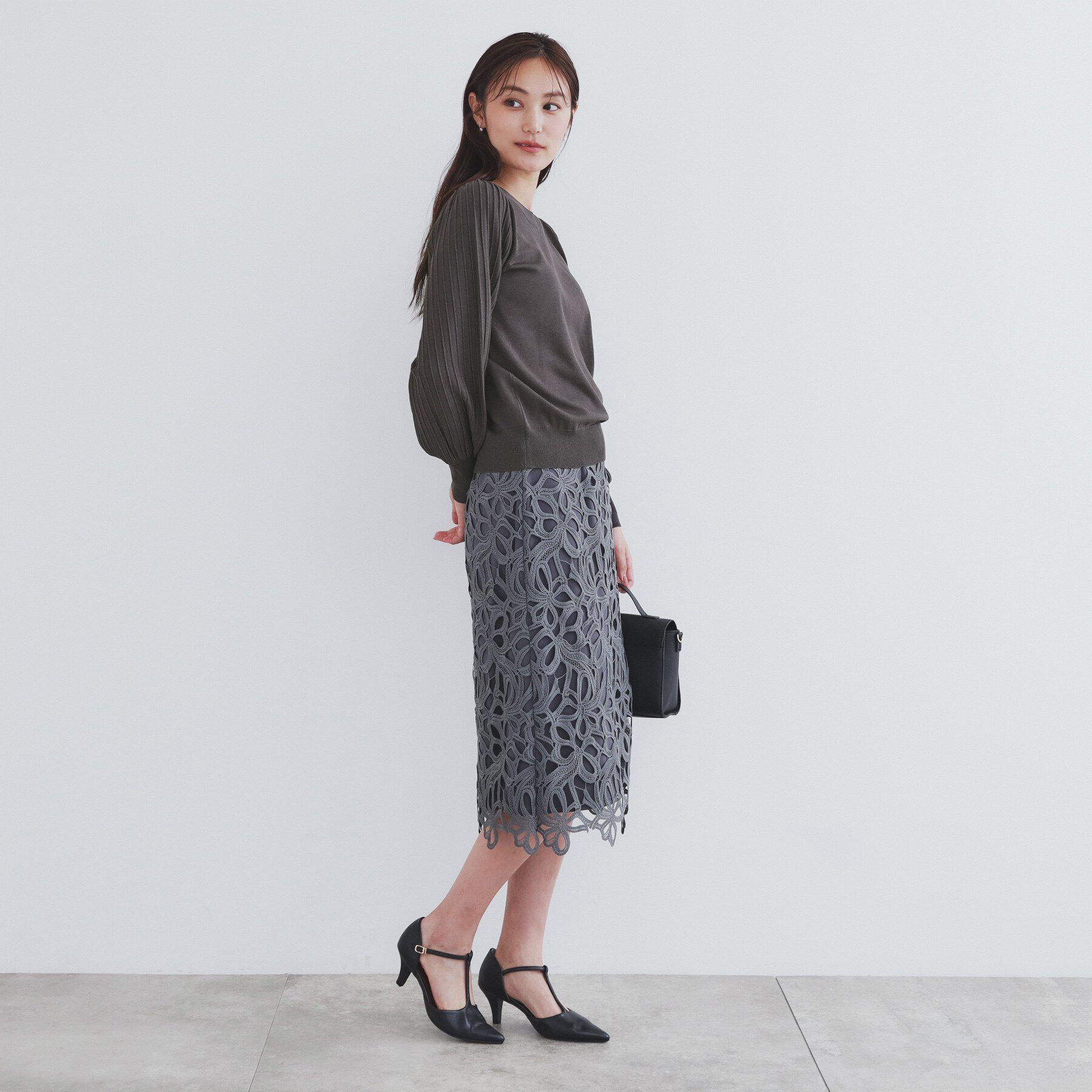 index「前後2way プリーツスリーブニット【洗濯機洗い可/抗ピル】」|ニット・セーター|