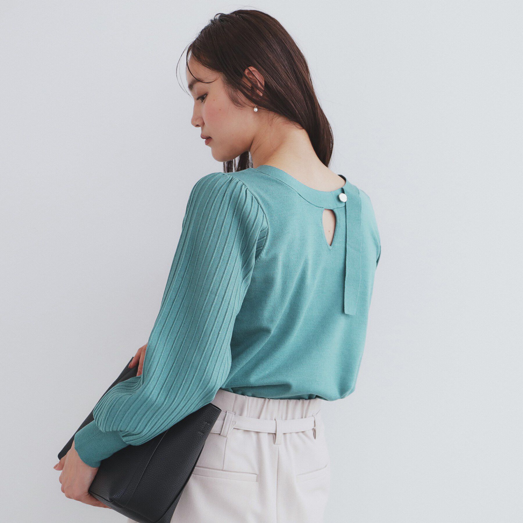 index「前後2way プリーツスリーブニット【洗濯機洗い可/抗ピル】」|ニット・セーター|