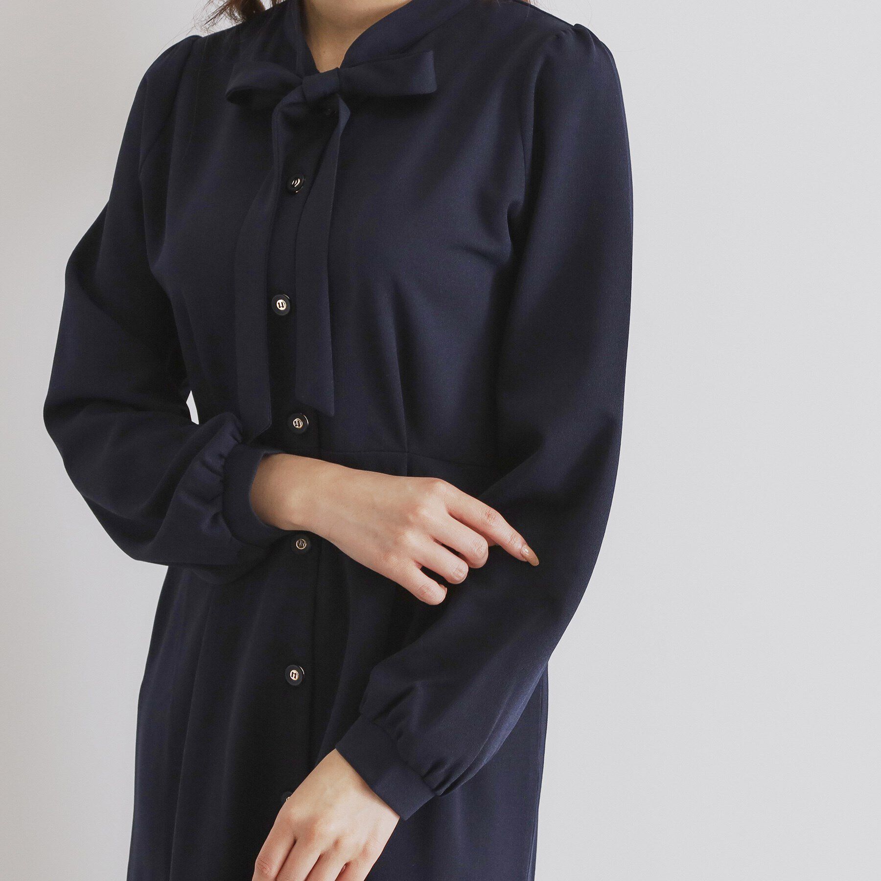 index「ストレッチボウタイワンピース【洗濯機洗い可】」|ワンピース|