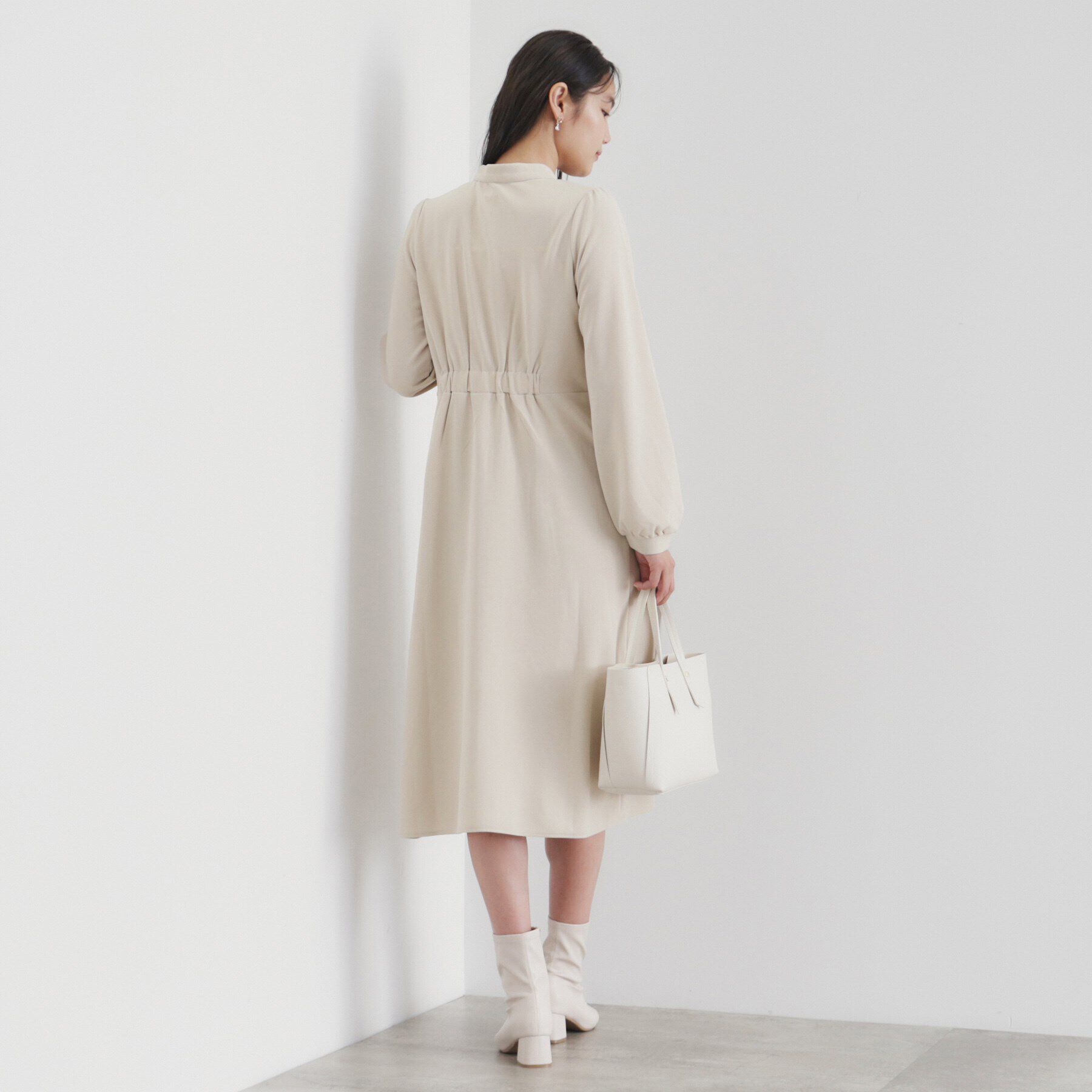 index「ストレッチボウタイワンピース【洗濯機洗い可】」|ワンピース|