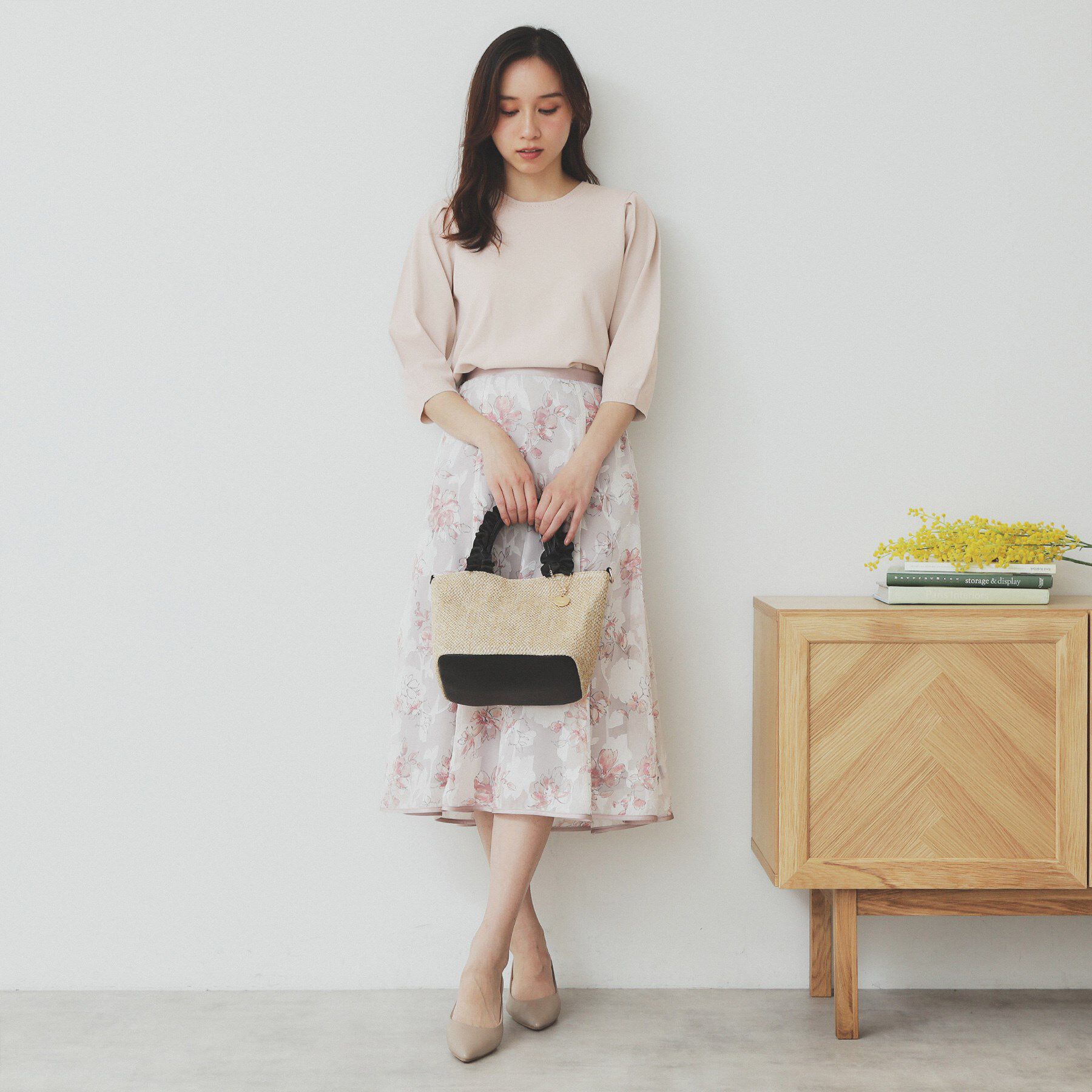 index「《7色展開/XS-LLサイズ》クルーネックデザインスリーブニット【洗濯機洗い可】」|ニット・セーター|