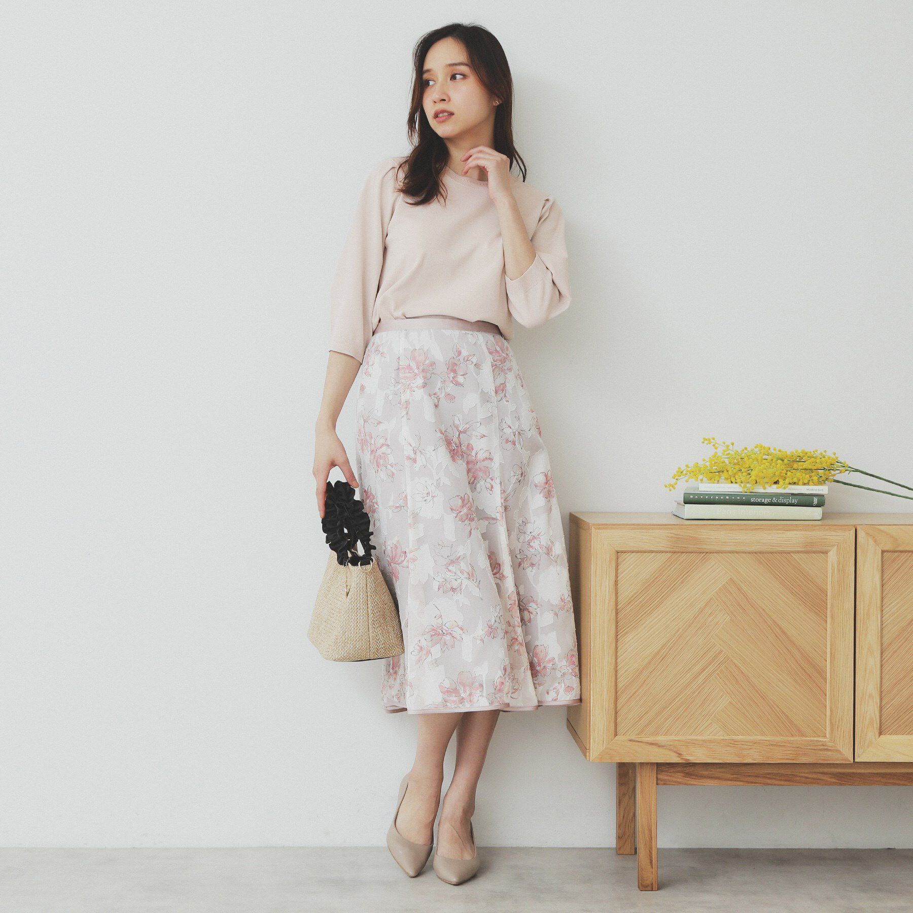 index「《7色展開/XS-LLサイズ》クルーネックデザインスリーブニット【洗濯機洗い可】」|ニット・セーター|