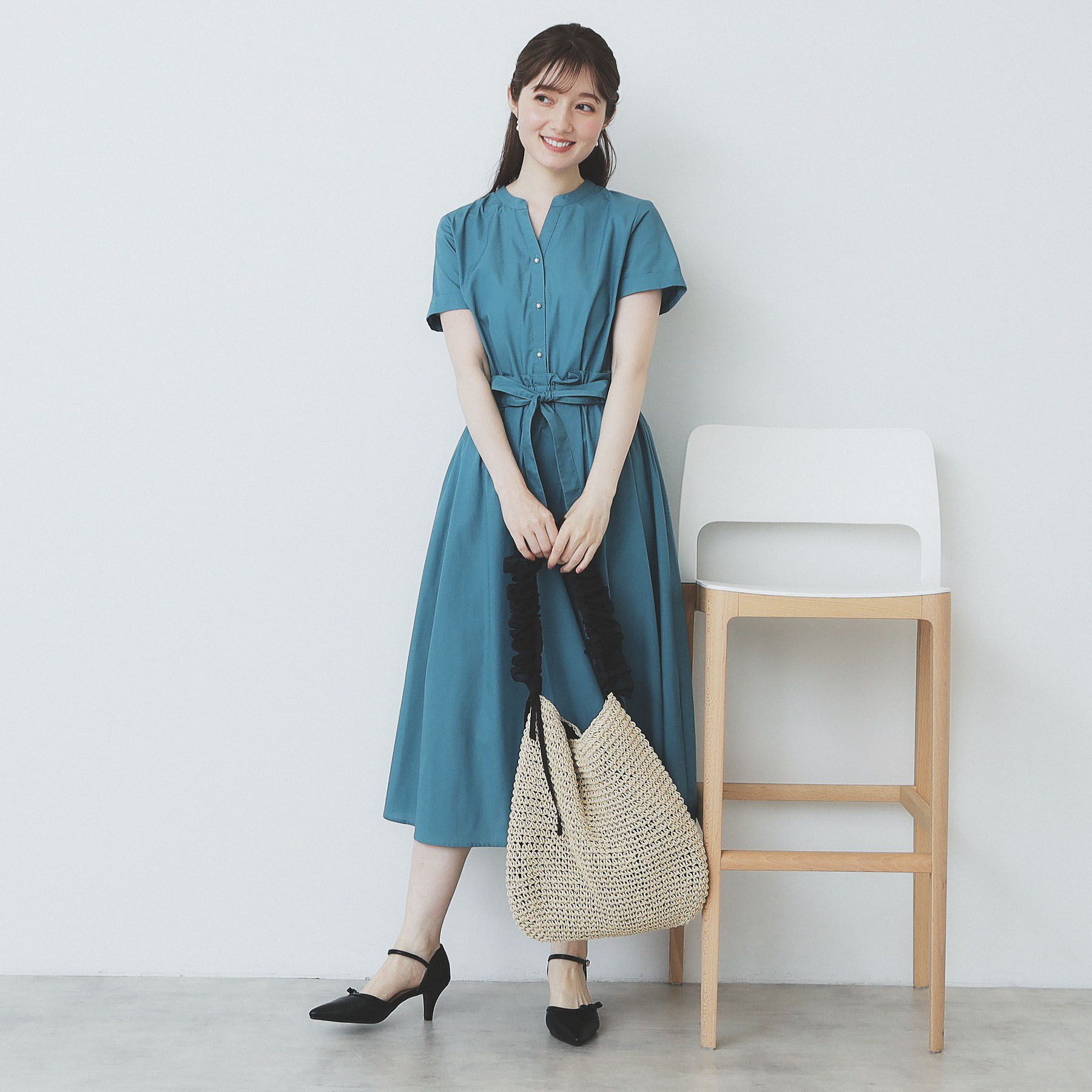 index「《andGIRL掲載》タックフレアワンピース【洗濯機洗い可/イージーアイロン】」|ワンピース|