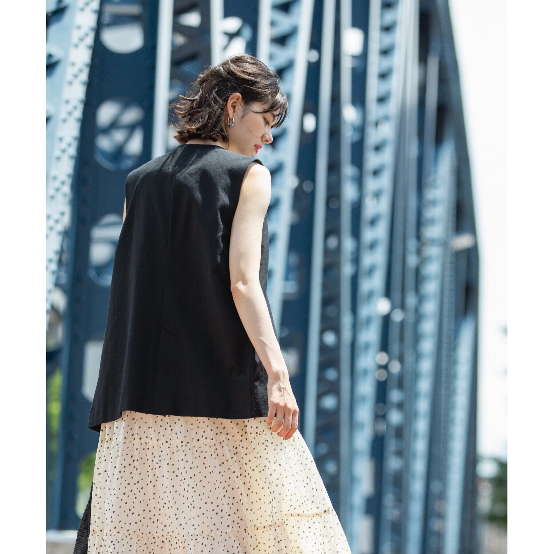 OPAQUE.CLIP「ノーカラーVネックジレ【洗濯機洗い可】」|ベスト・ジレ|