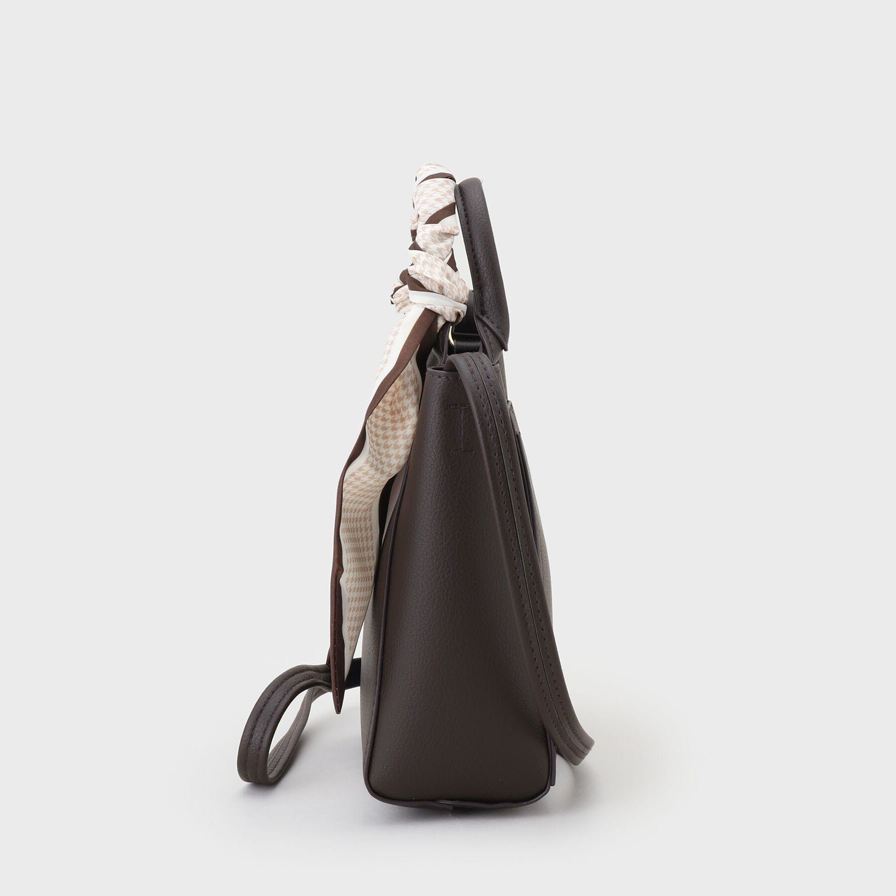 OPAQUE.CLIP「長さ調整可能！千鳥柄スカーフ付き合皮ミニショルダーバッグ」|ショルダー・メッセンジャー|