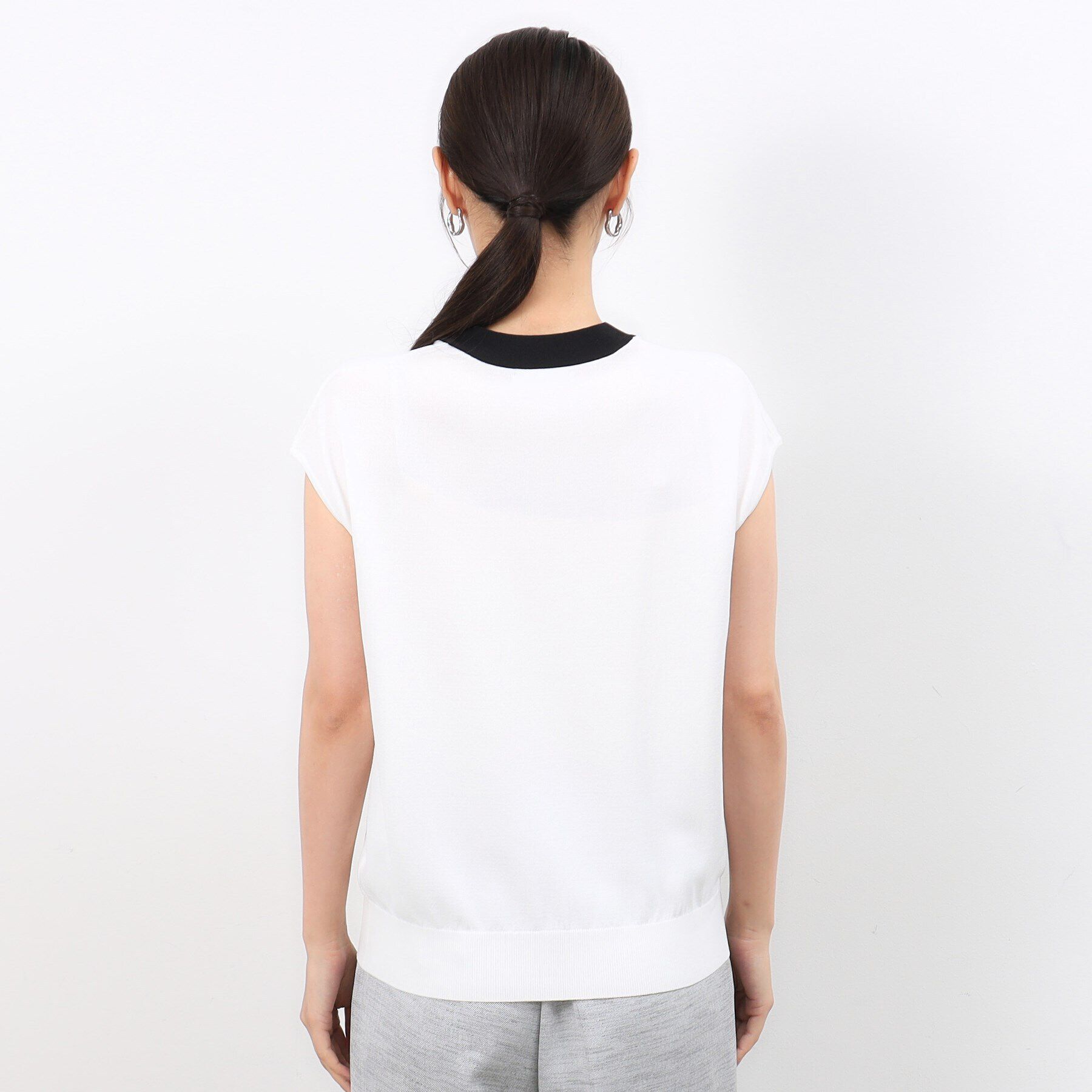 OPAQUE.CLIP「《美人百花掲載》クールタッチボウタイニット【接触冷感/UVケア/洗濯機洗い可】」|ニット・セーター|