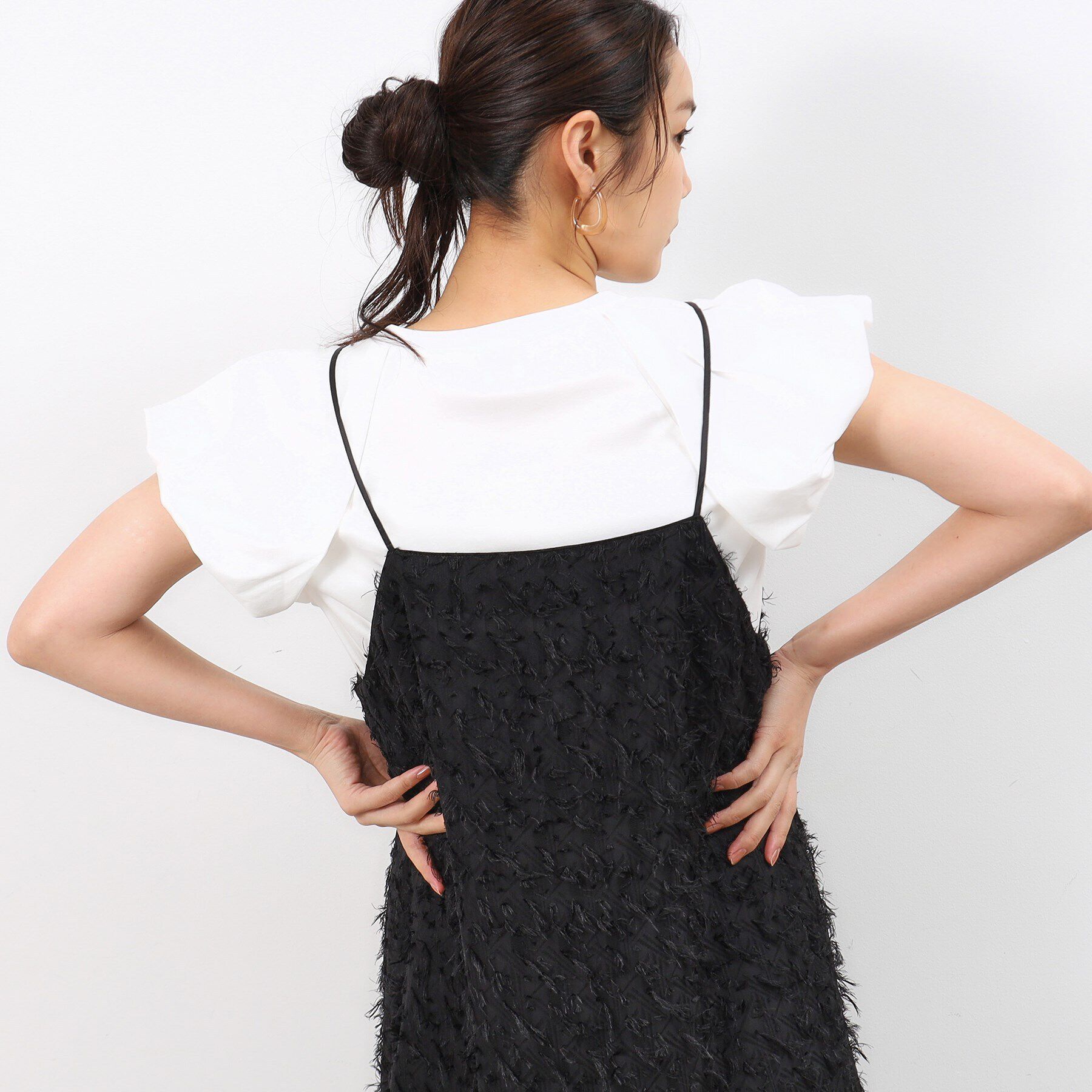 OPAQUE.CLIP「《美人百花掲載》バルーンスリーブカットソー【洗濯機洗い可】」|Tシャツ・カットソー|