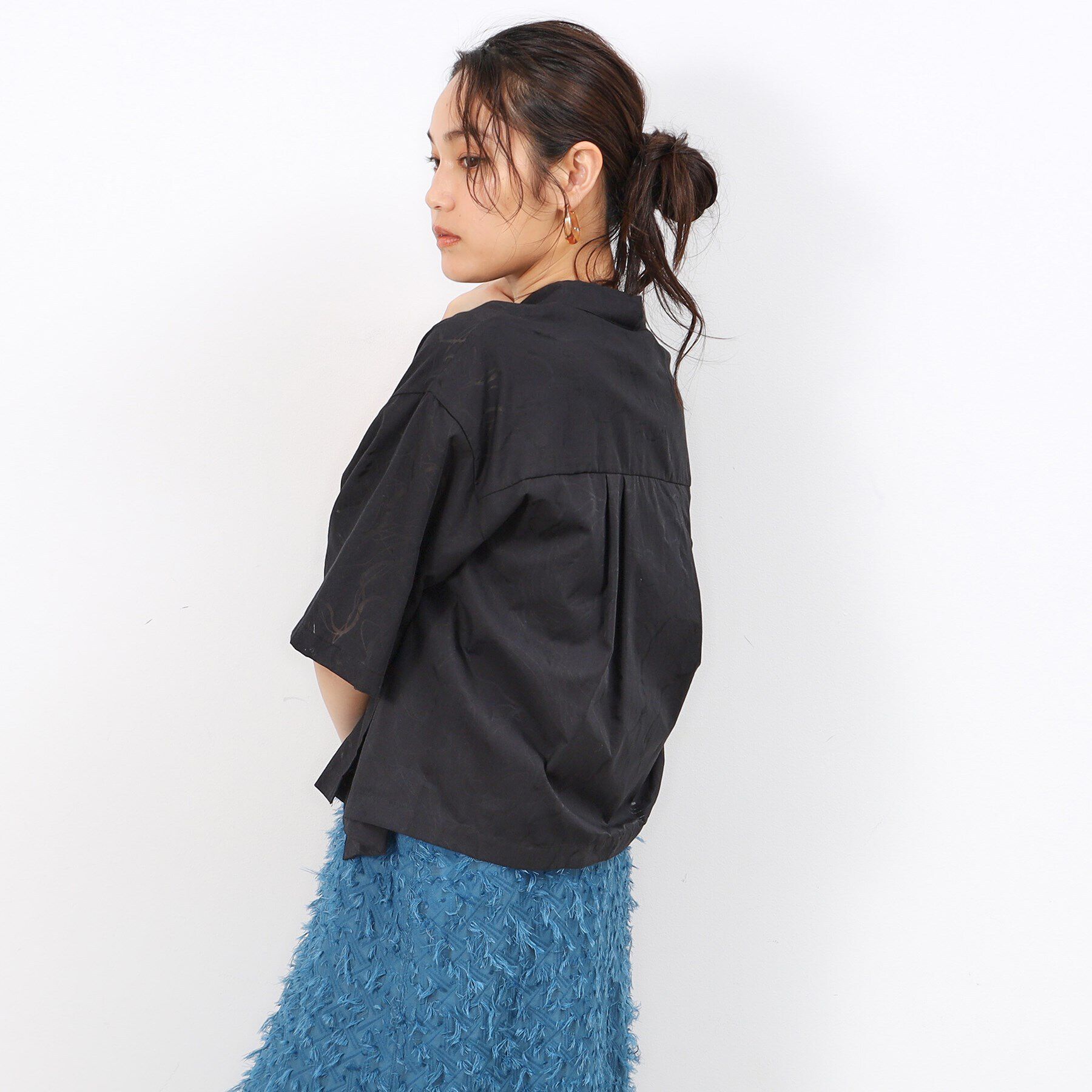 OPAQUE.CLIP「オパール柄ハーフスリーブシャツ【洗濯機洗い可】」|シャツ・ブラウス|