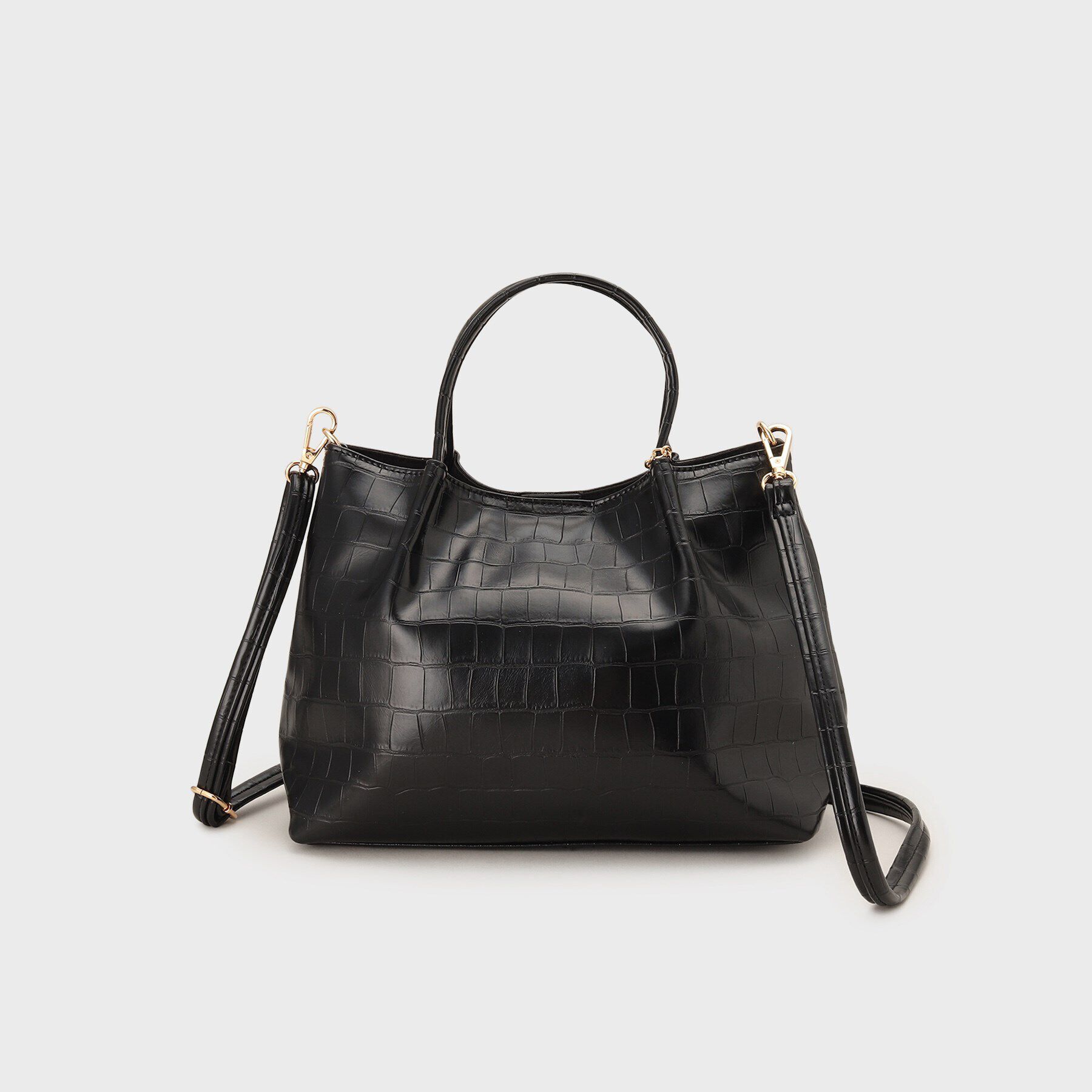 OPAQUE.CLIP「新色追加【2WAY】シンプルミドルトートバッグ」|トートバッグ|ブラック(119)